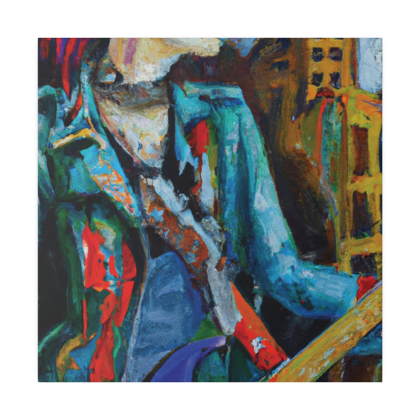 8911G - Rockstar Oil Painting Style Print | Poster | Home Decor | Wall Art | Music Art | Canvas