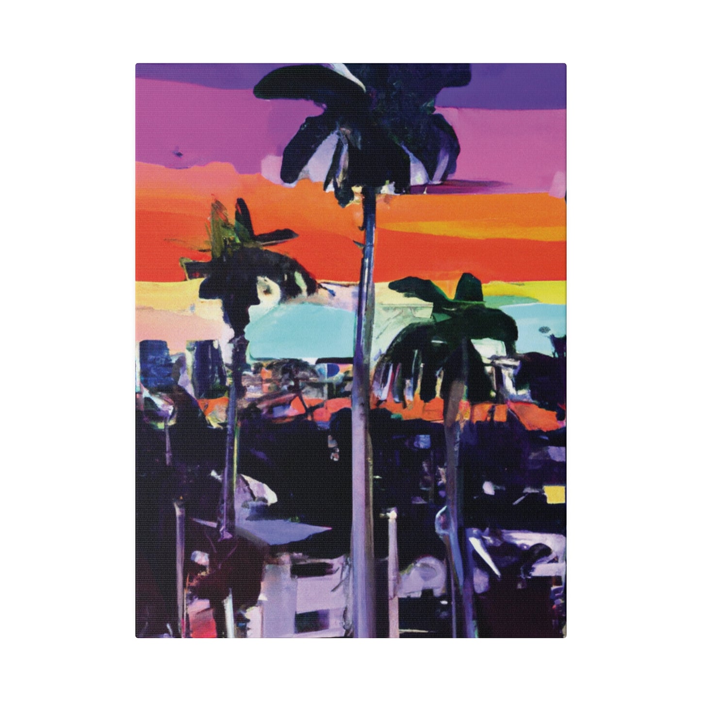 8668T - Miami Beach Sunset Painting Print | Miami | Beach | Sunset | Poster | Home Decor | Wall Art | Canvas