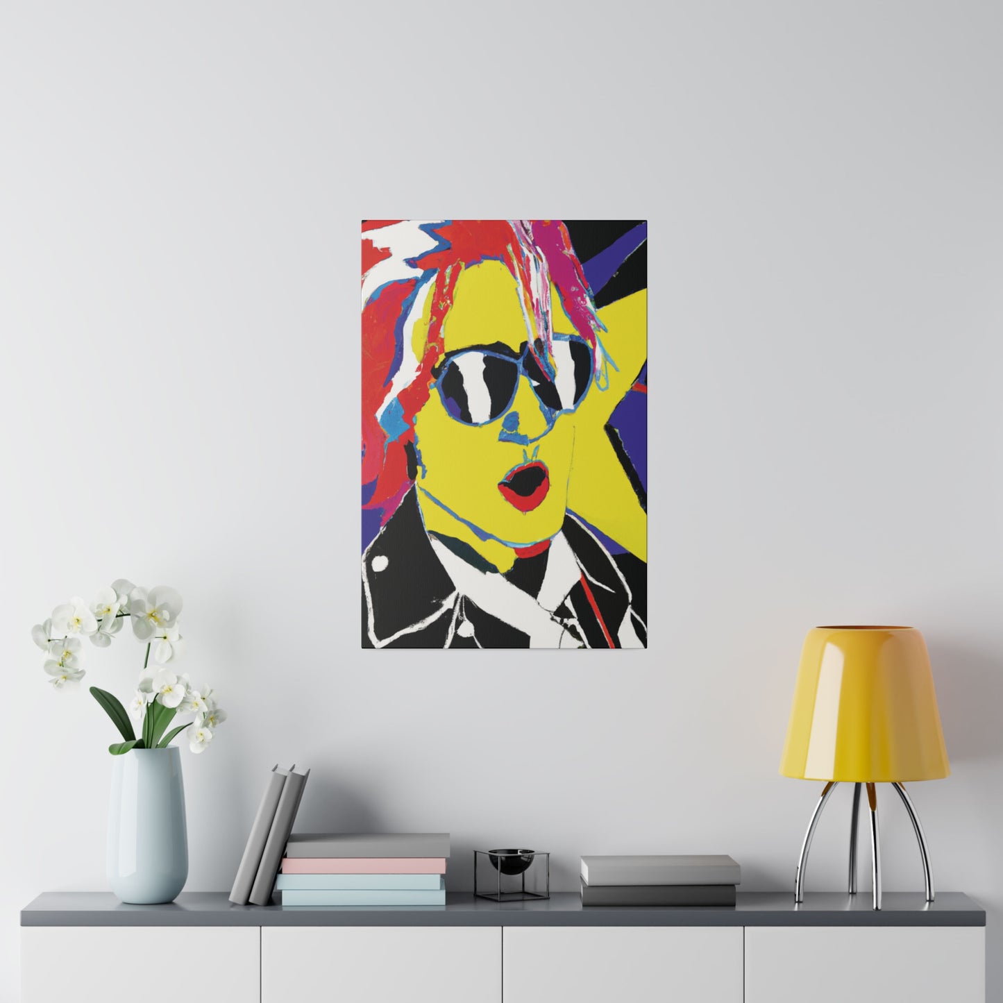 7348X - Rockstar Painting Print | Face | Abstract | Poster | Home Decor | Wall Art | Music Art | Canvas