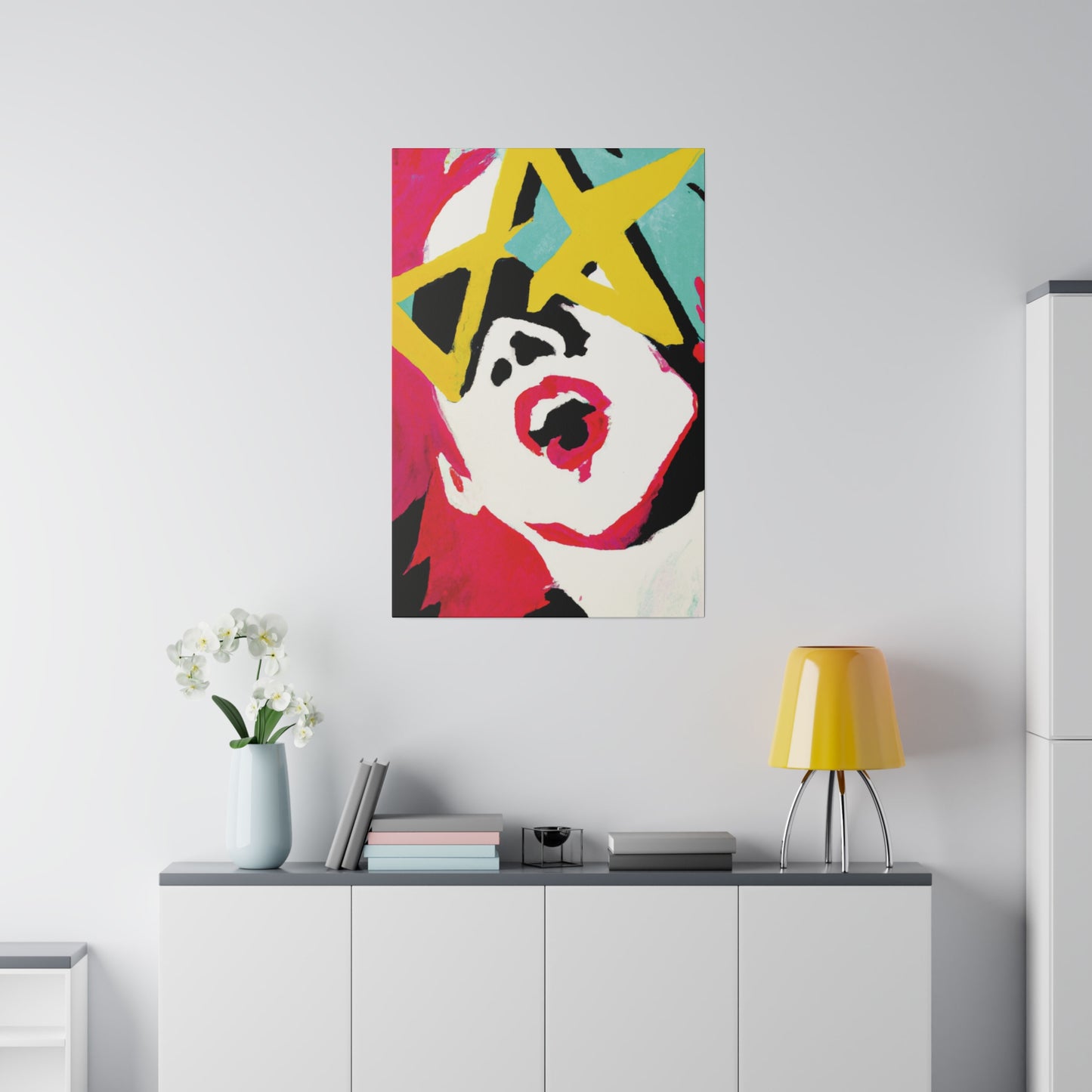 9419T - Rockstar Painting Print | Face | Abstract | Poster | Home Decor | Wall Art | Music Art | Canvas