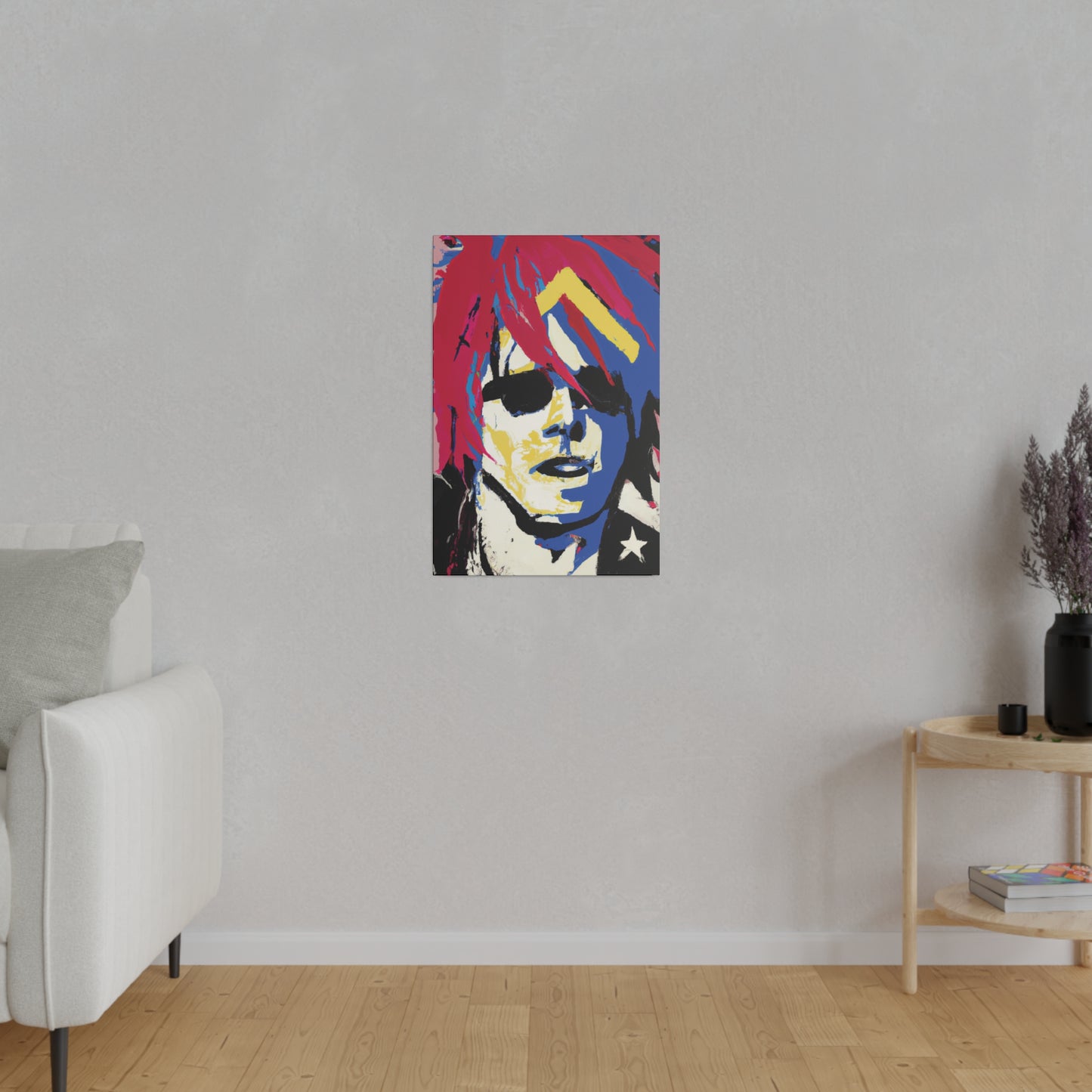 9537K - Rockstar Painting Print | Face | Abstract | Poster | Home Decor | Wall Art | Music Art | Canvas