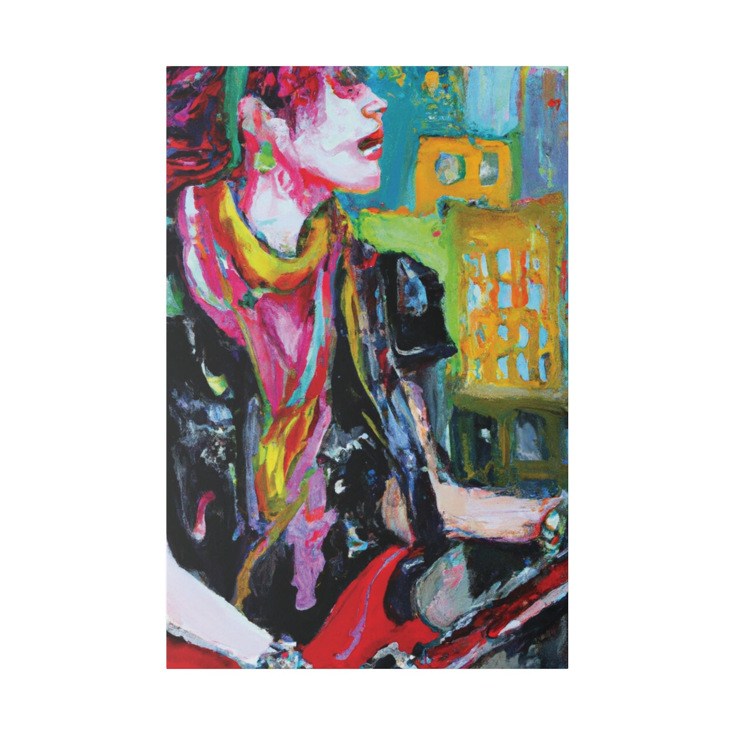 9896T - Rockstar Oil Painting Style Print | Poster | Home Decor | Wall Art | Music Art | Canvas