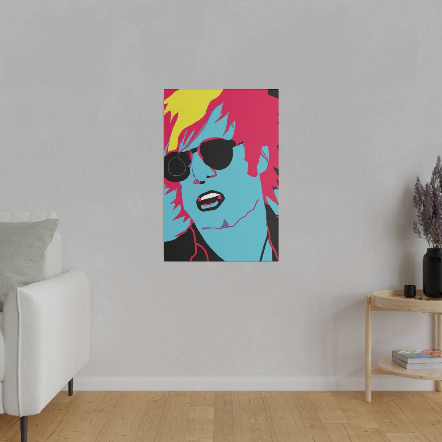 6426B - Rockstar Painting Print | Face | Abstract | Poster | Home Decor | Wall Art | Music Art | Canvas