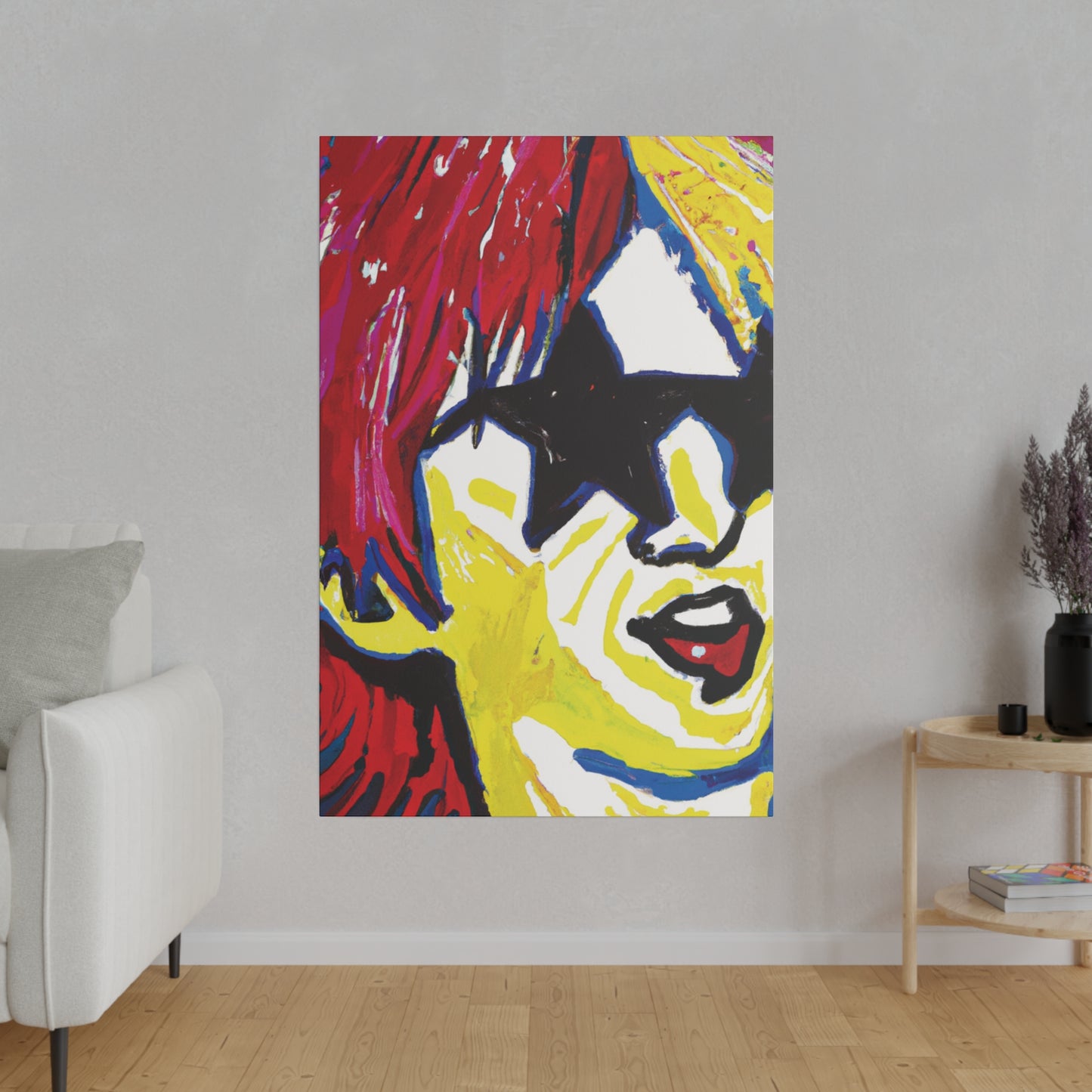 7485G - Rockstar Painting Print | Face | Abstract | Poster | Home Decor | Wall Art | Music Art | Canvas