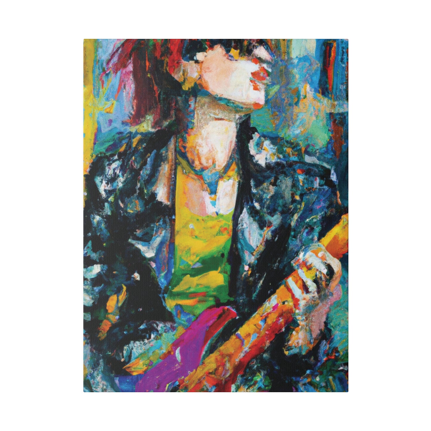 4638F - Rockstar Oil Painting Style Print | Poster | Home Decor | Wall Art | Music Art | Canvas