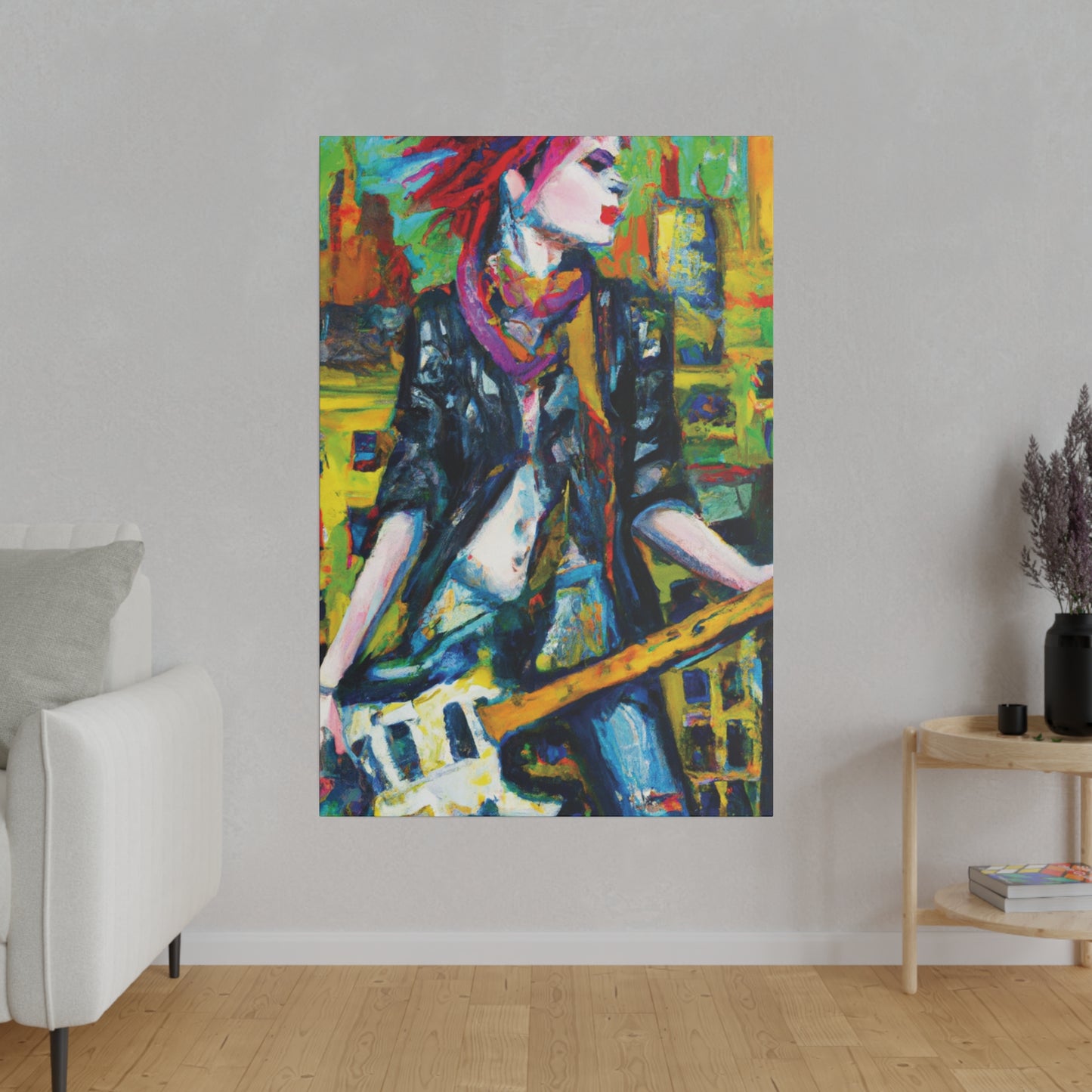 3589A - Rockstar Oil Painting Style Print | Poster | Home Decor | Wall Art | Music Art | Canvas