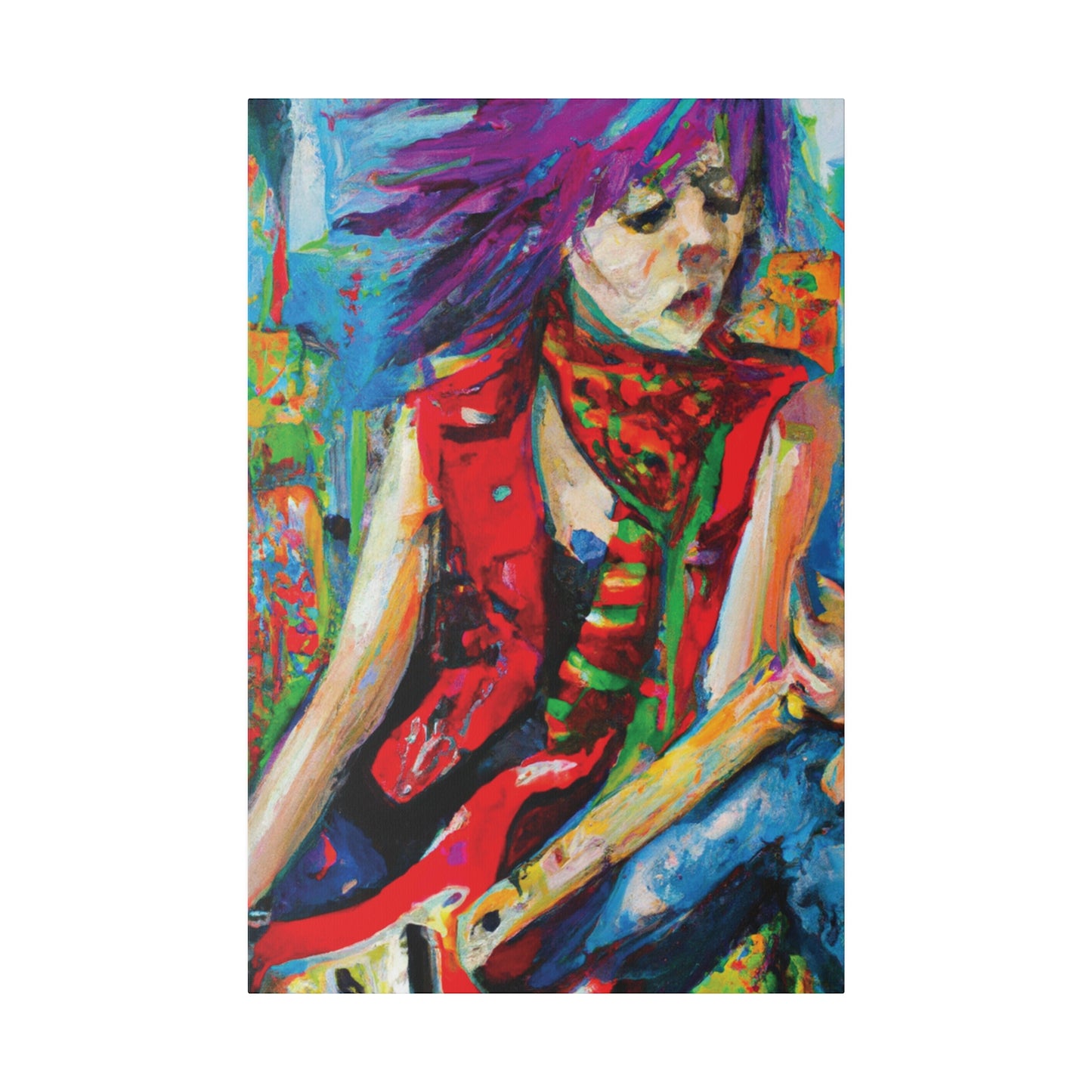 6732Q - Rockstar Oil Painting Style Print | Poster | Home Decor | Wall Art | Music Art | Canvas