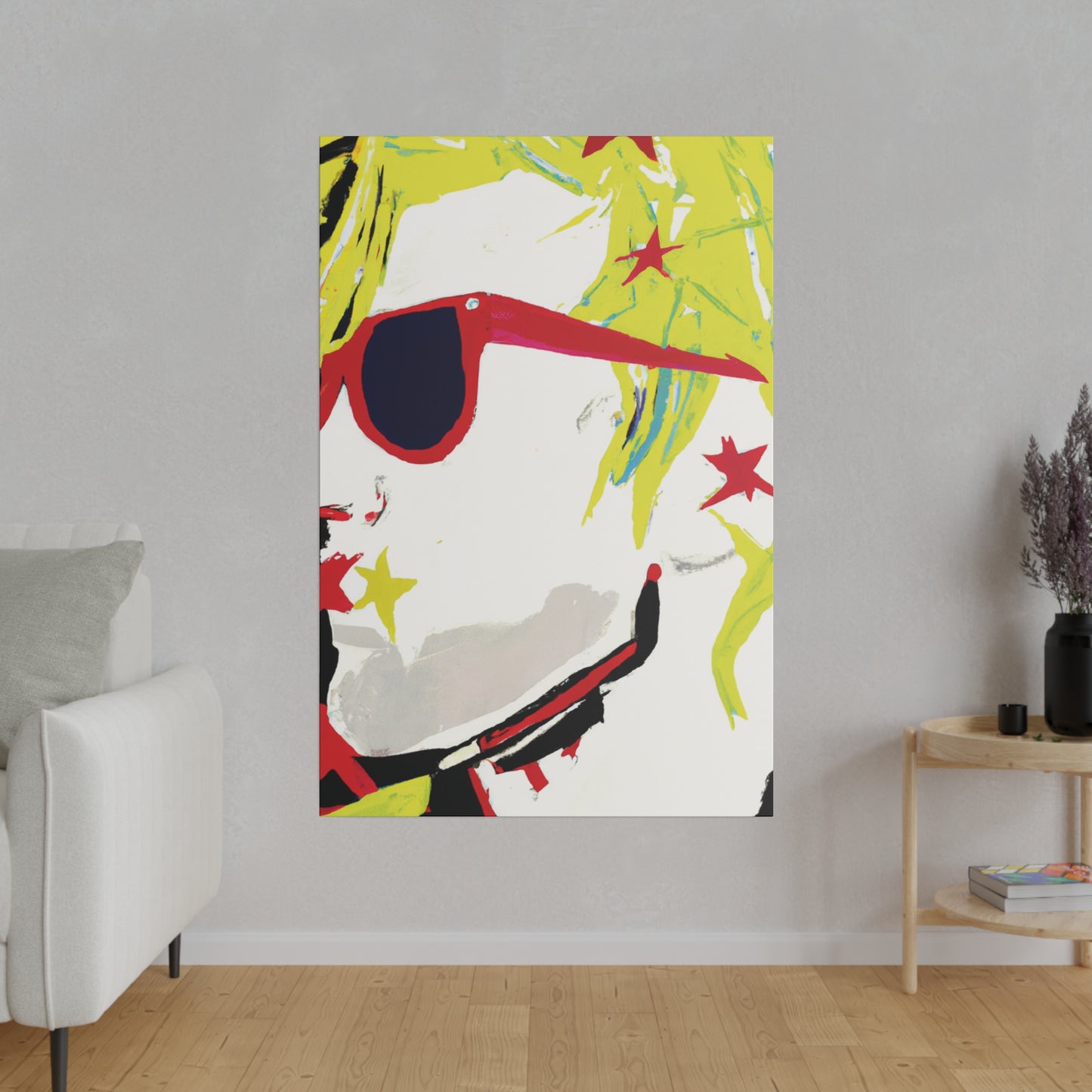 5478D - Rockstar Painting Print | Face | Abstract | Poster | Home Decor | Wall Art | Music Art | Canvas