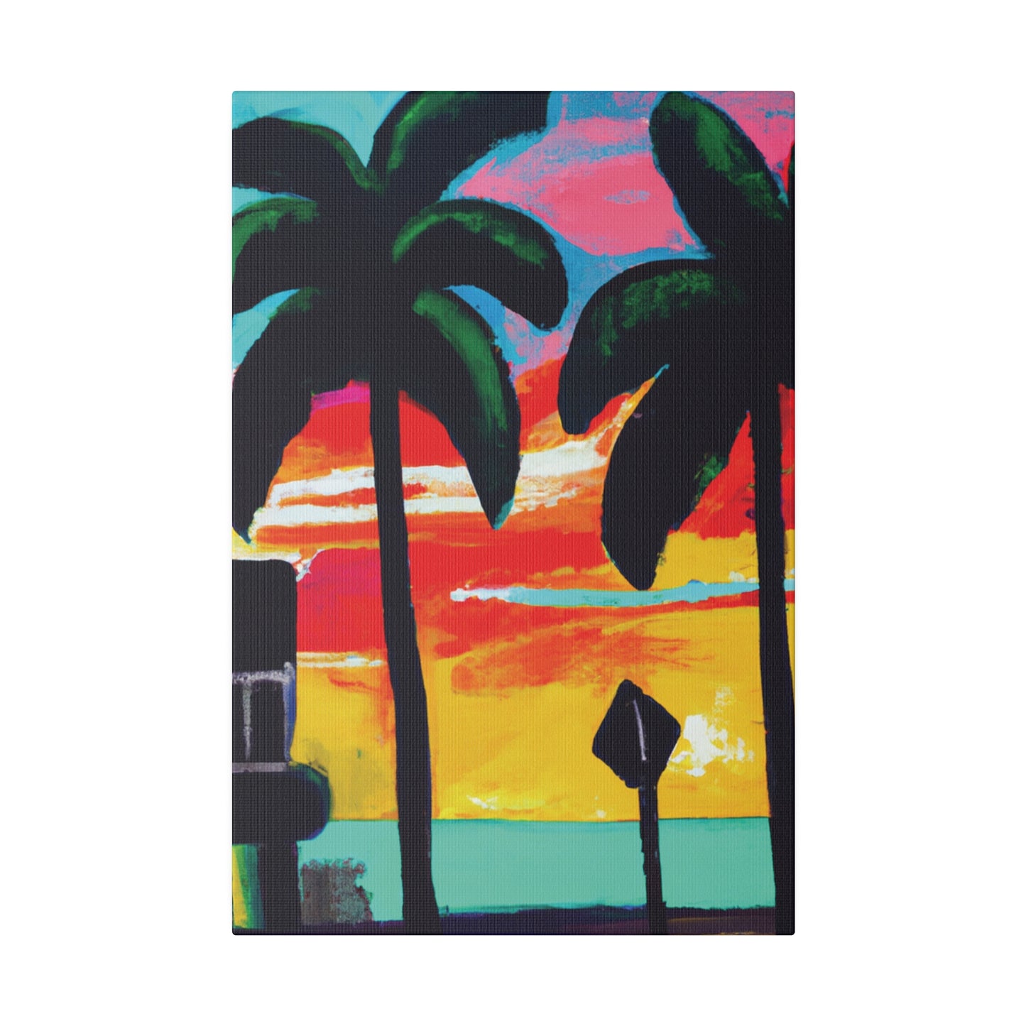 9346Y - Miami Beach Sunset Painting Print | Miami | Beach | Sunset | Poster | Home Decor | Wall Art | Canvas