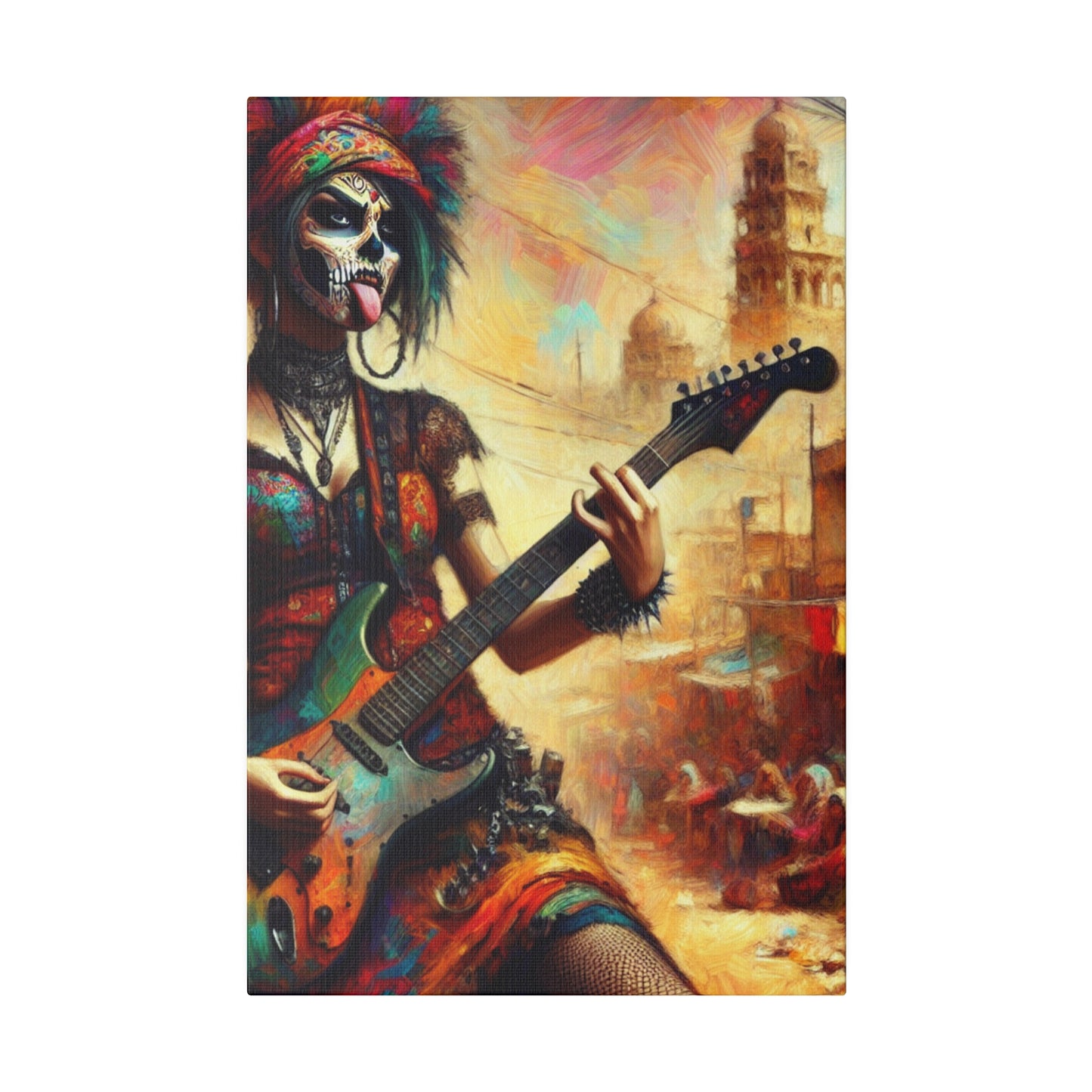 3752F - Rockstar Oil Painting Style Print | Poster | Home Decor | Wall Art | Music Art | Canvas