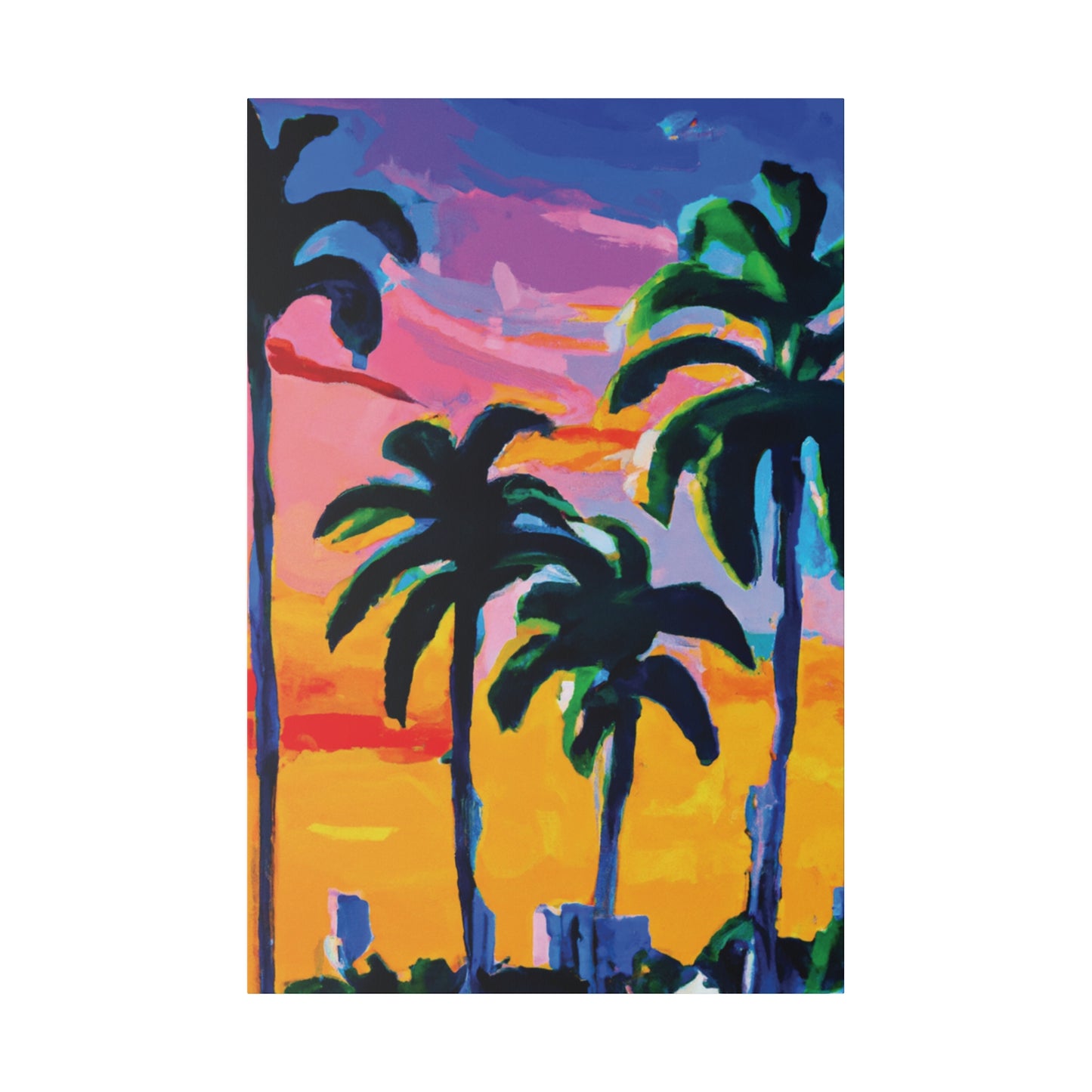 7409P - Miami Beach Sunset Painting Print | Miami | Beach | Sunset | Poster | Home Decor | Wall Art | Canvas