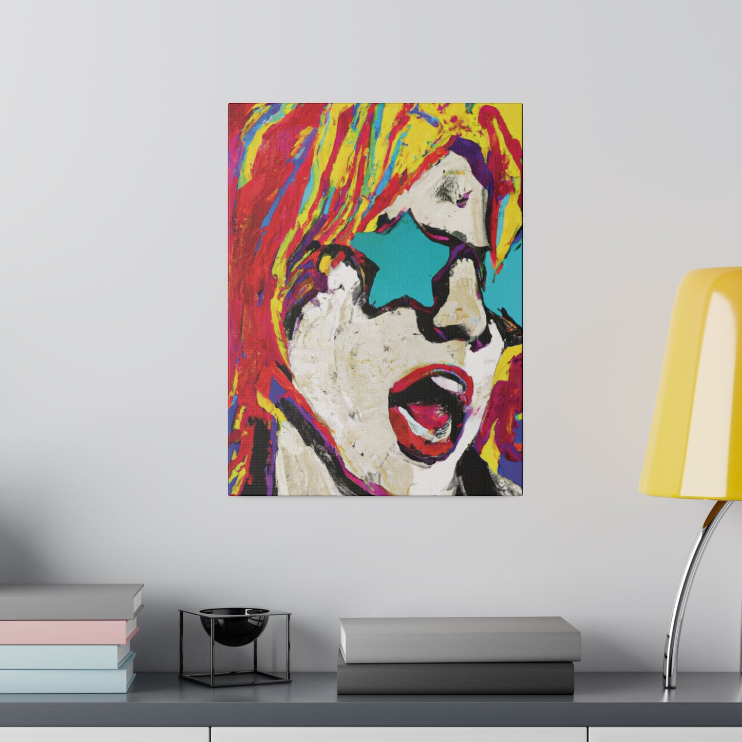 8876G - Rockstar Painting Print | Face | Abstract | Poster | Home Decor | Wall Art | Music Art | Canvas