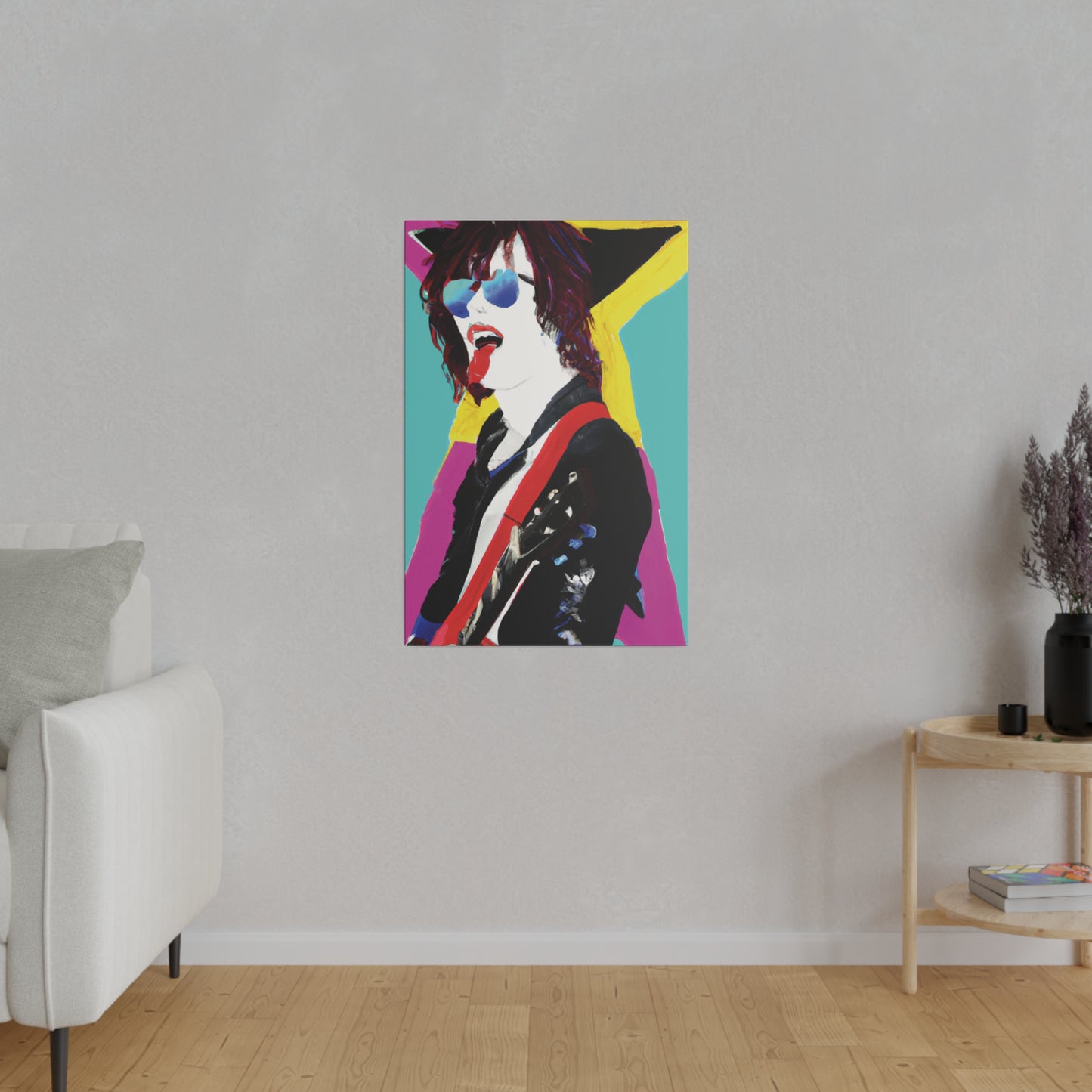 8865A - Rockstar Painting Print | Face | Abstract | Poster | Home Decor | Wall Art | Music Art | Canvas