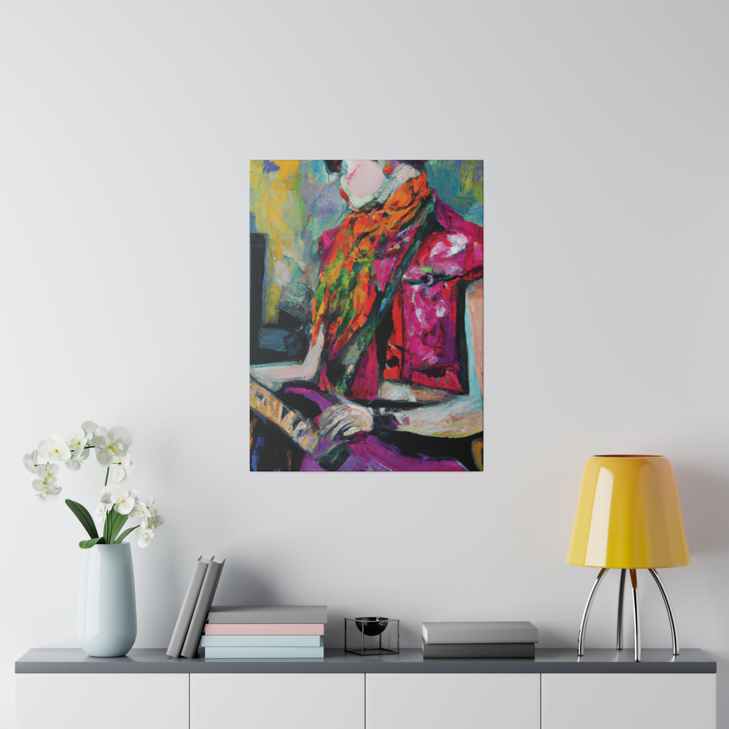 9053L - Rockstar Oil Painting Style Print | Poster | Home Decor | Wall Art | Music Art | Canvas
