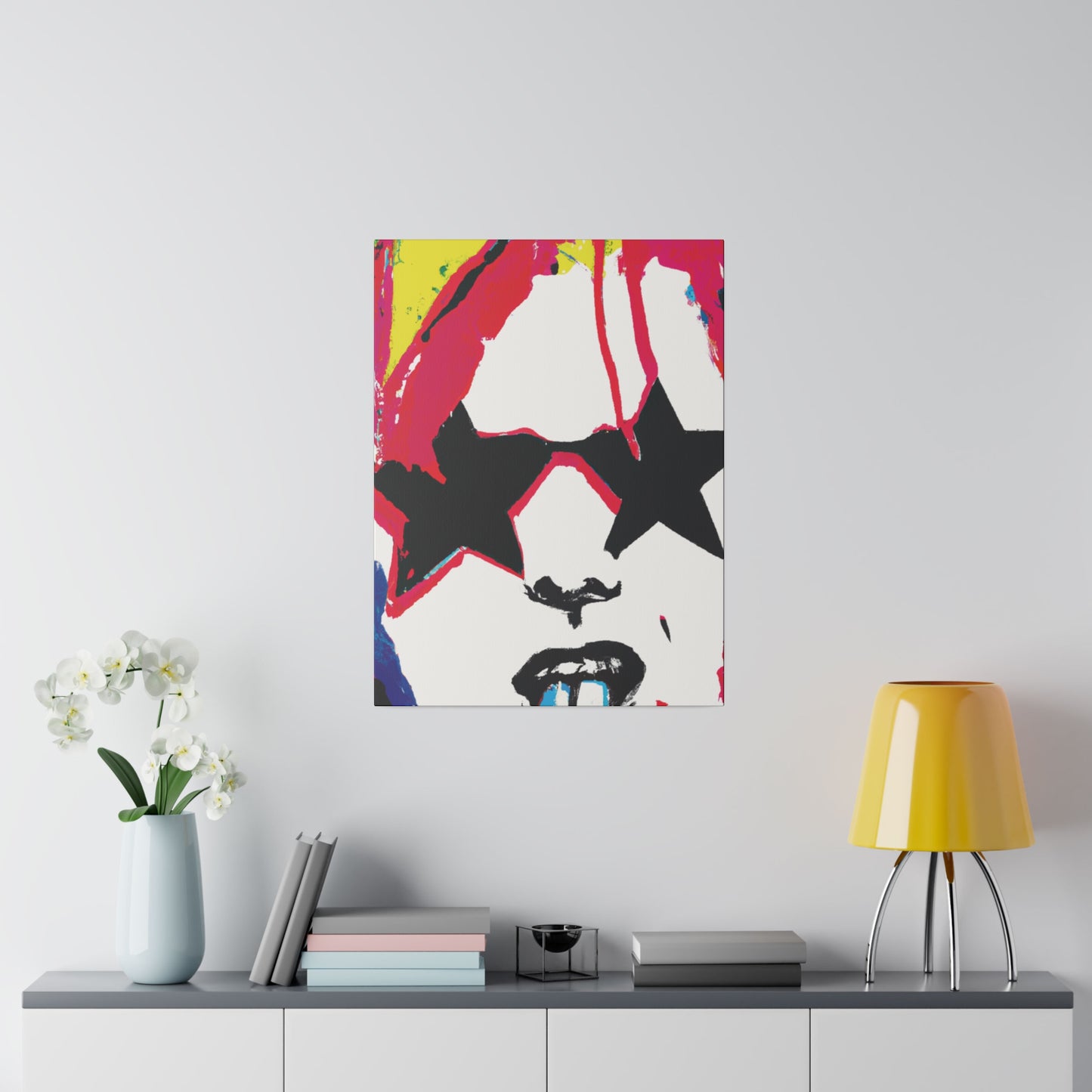 5681G - Rockstar Painting Print | Face | Abstract | Poster | Home Decor | Wall Art | Music Art | Canvas