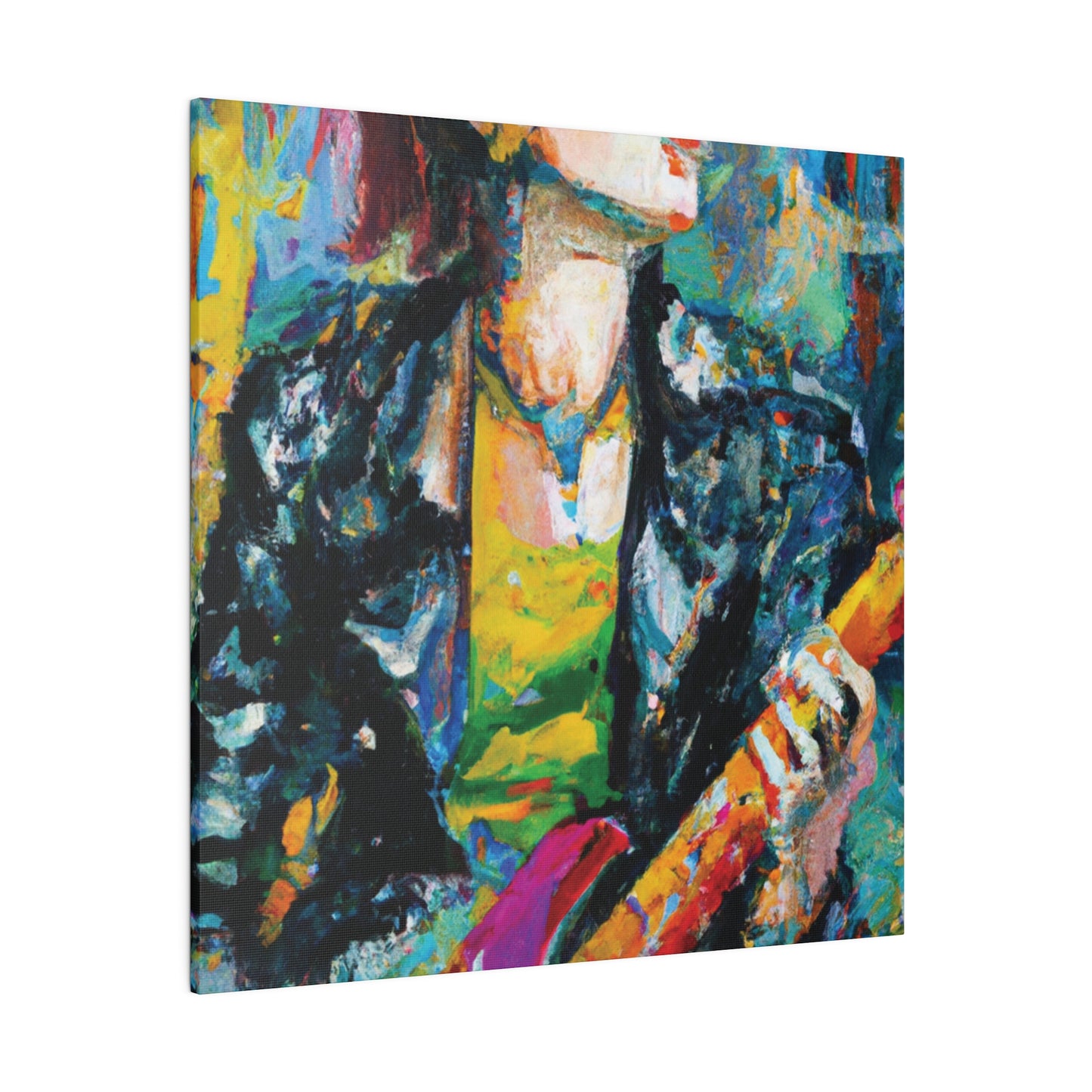 4638F - Rockstar Oil Painting Style Print | Poster | Home Decor | Wall Art | Music Art | Canvas