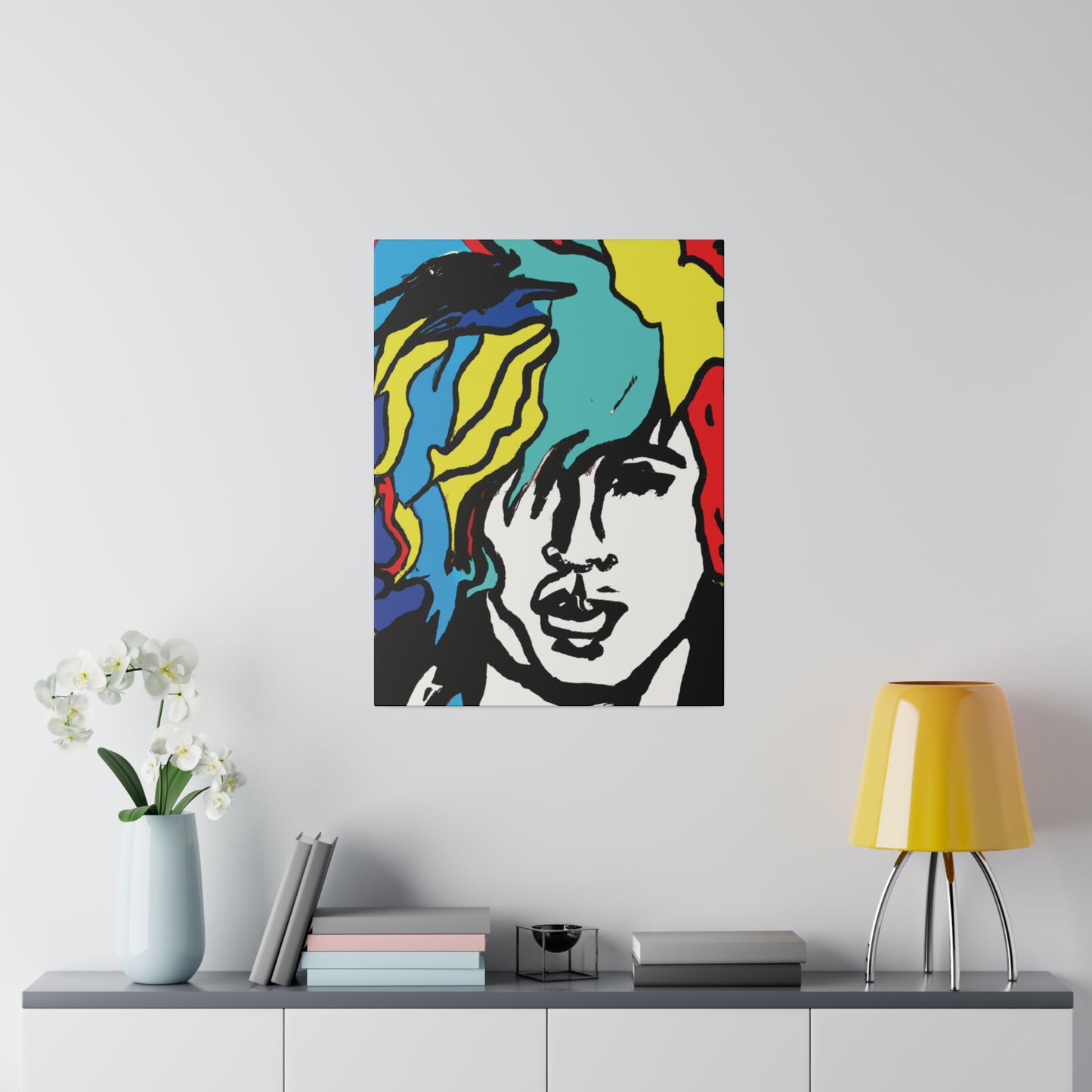 7456M - Rockstar Painting Print | Face | Abstract | Poster | Home Decor | Wall Art | Music Art | Canvas