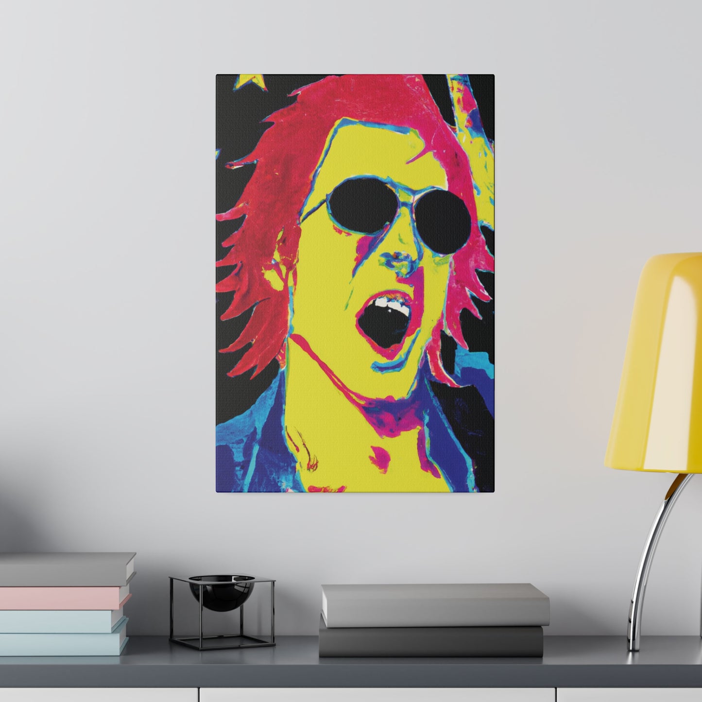 3158P - Rockstar Painting Print | Face | Abstract | Poster | Home Decor | Wall Art | Music Art | Canvas