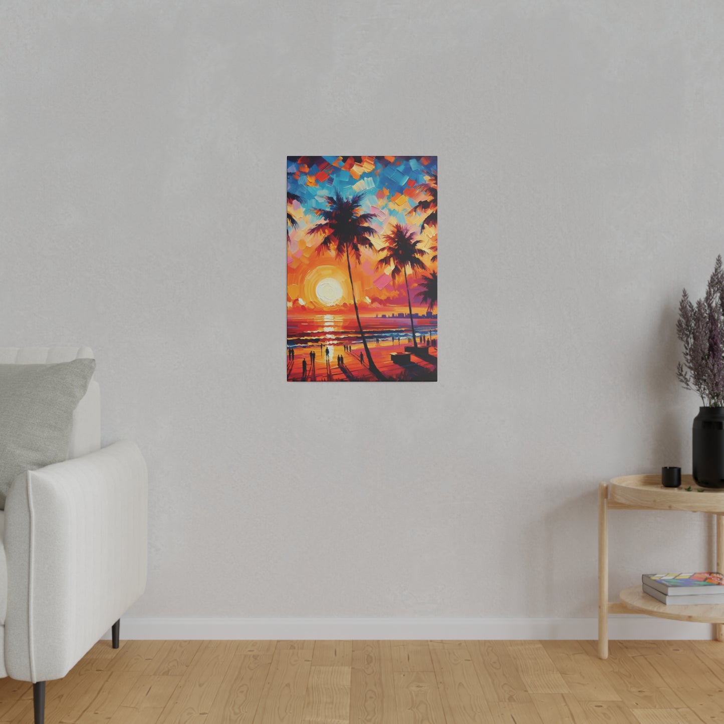 9753F - miami beach art, sunset background, ocean art work, beach art work, sunset designs, miami beach painting, miami beach print