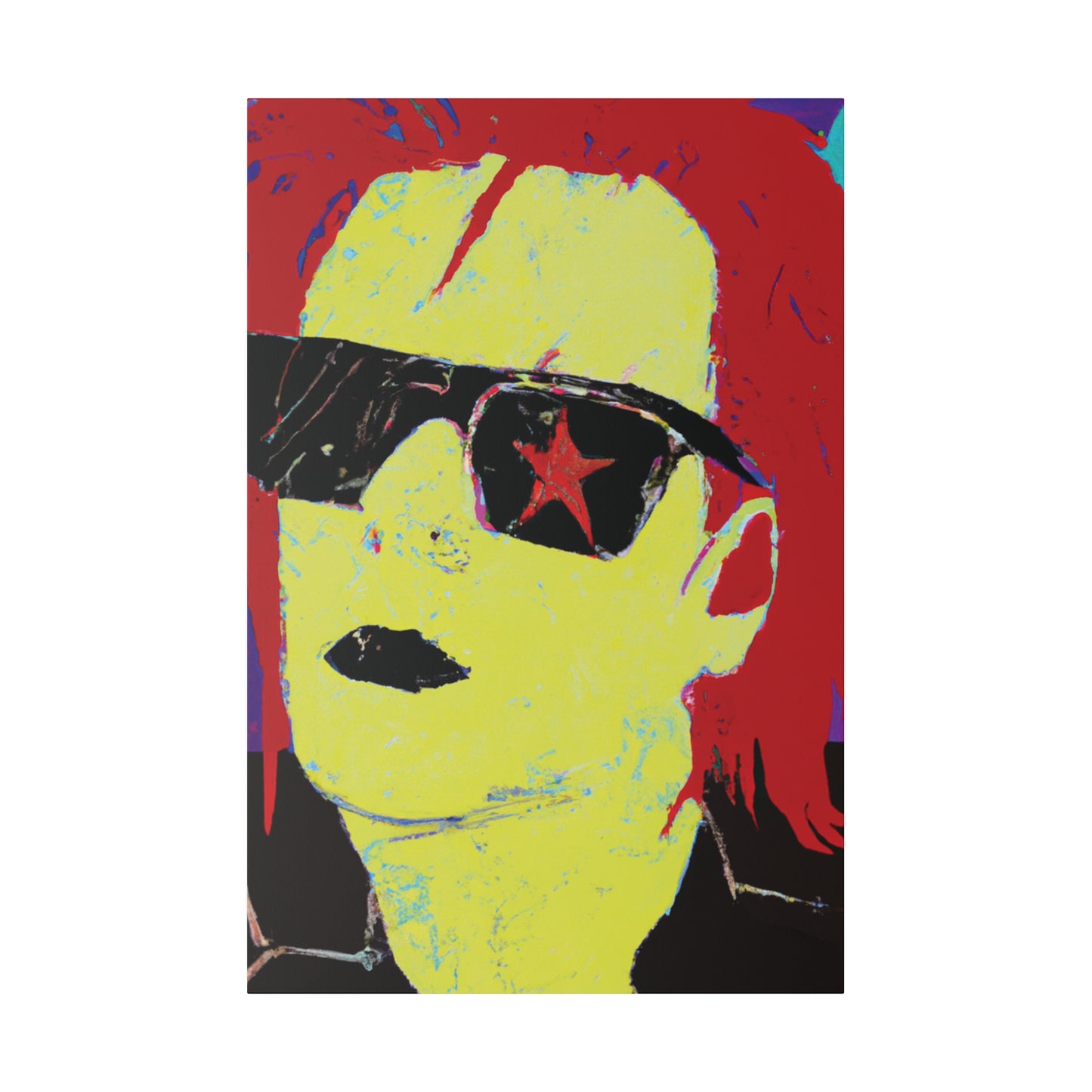 4792S - Rockstar Painting Print | Face | Abstract | Poster | Home Decor | Wall Art | Music Art | Canvas