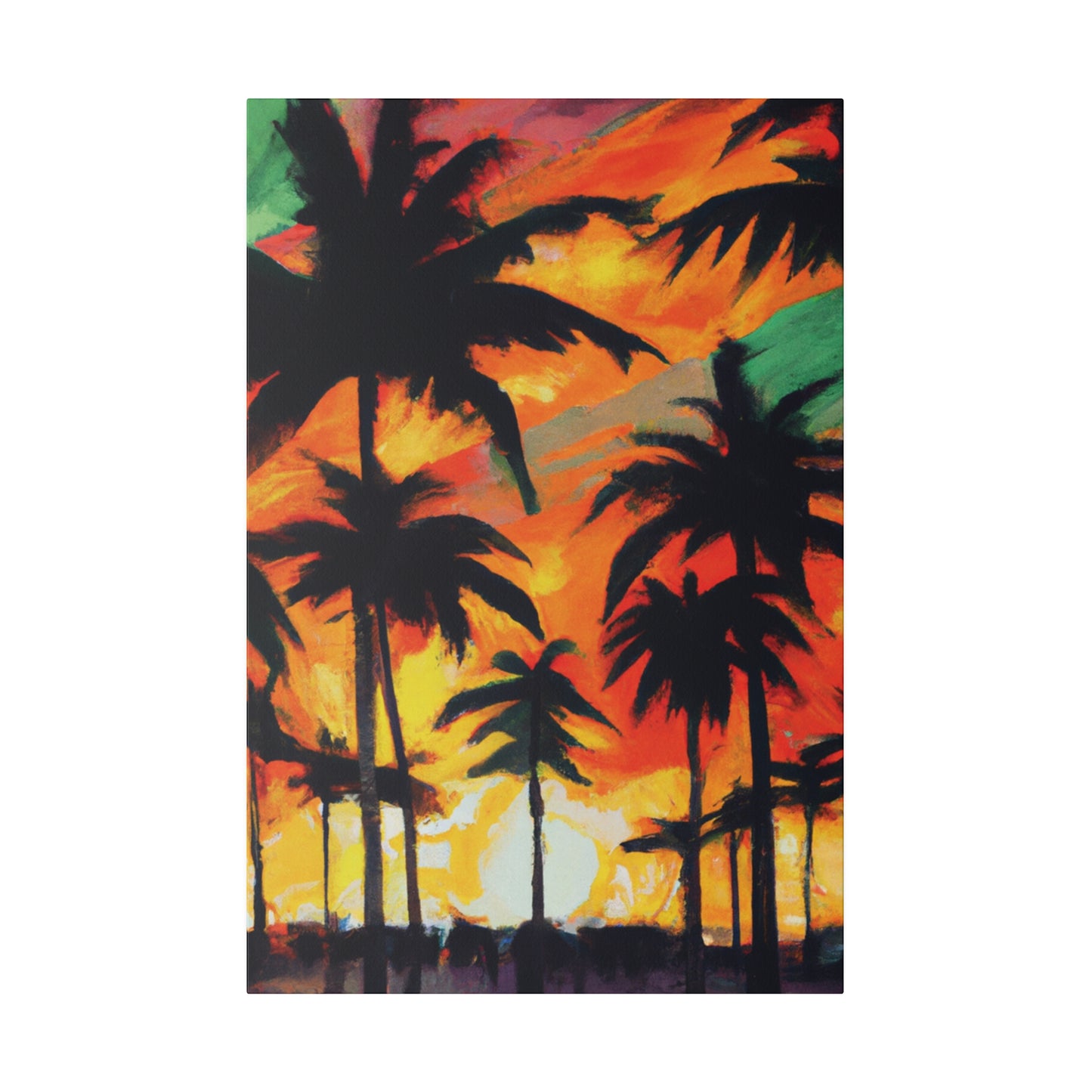 4567E - Miami Beach Sunset Painting Print | Miami | Beach | Sunset | Poster | Home Decor | Wall Art | Canvas