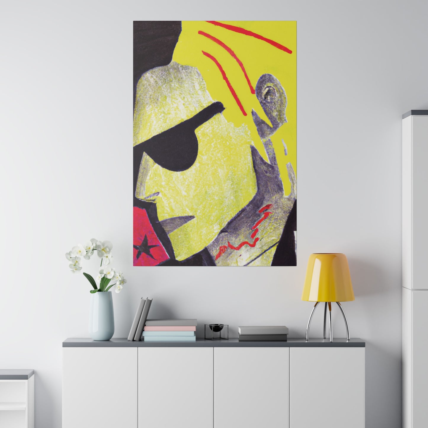 2942F - Rockstar Painting Print | Face | Abstract | Poster | Home Decor | Wall Art | Music Art | Canvas