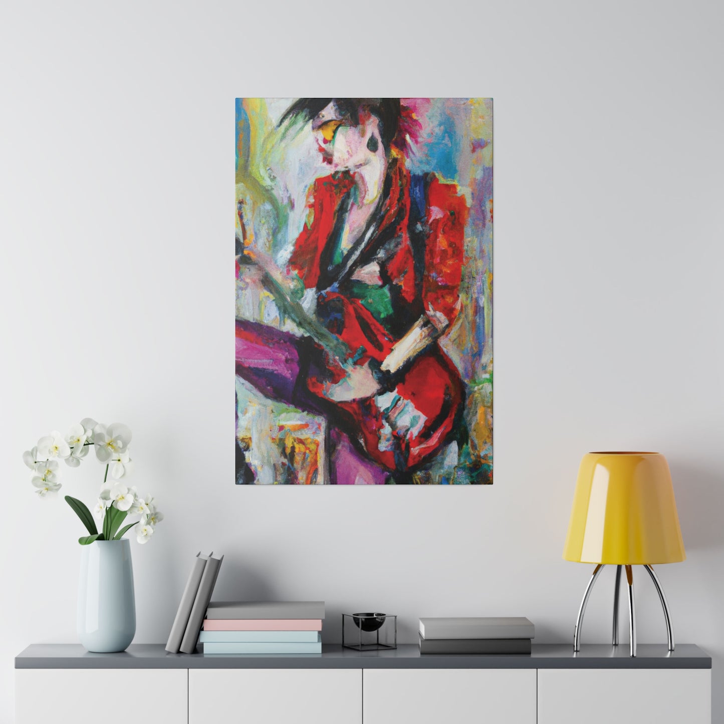 7962V - Rockstar Oil Painting Style Print | Poster | Home Decor | Wall Art | Music Art | Canvas