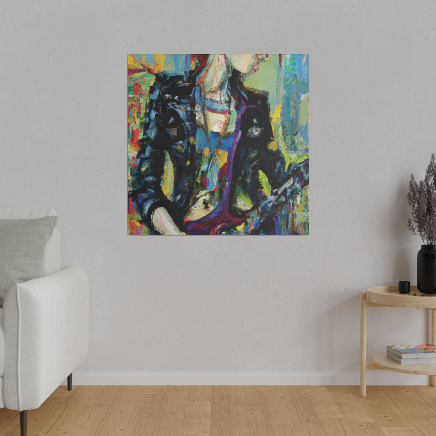 9745J - Rockstar Oil Painting Style Print | Poster | Home Decor | Wall Art | Music Art | Canvas