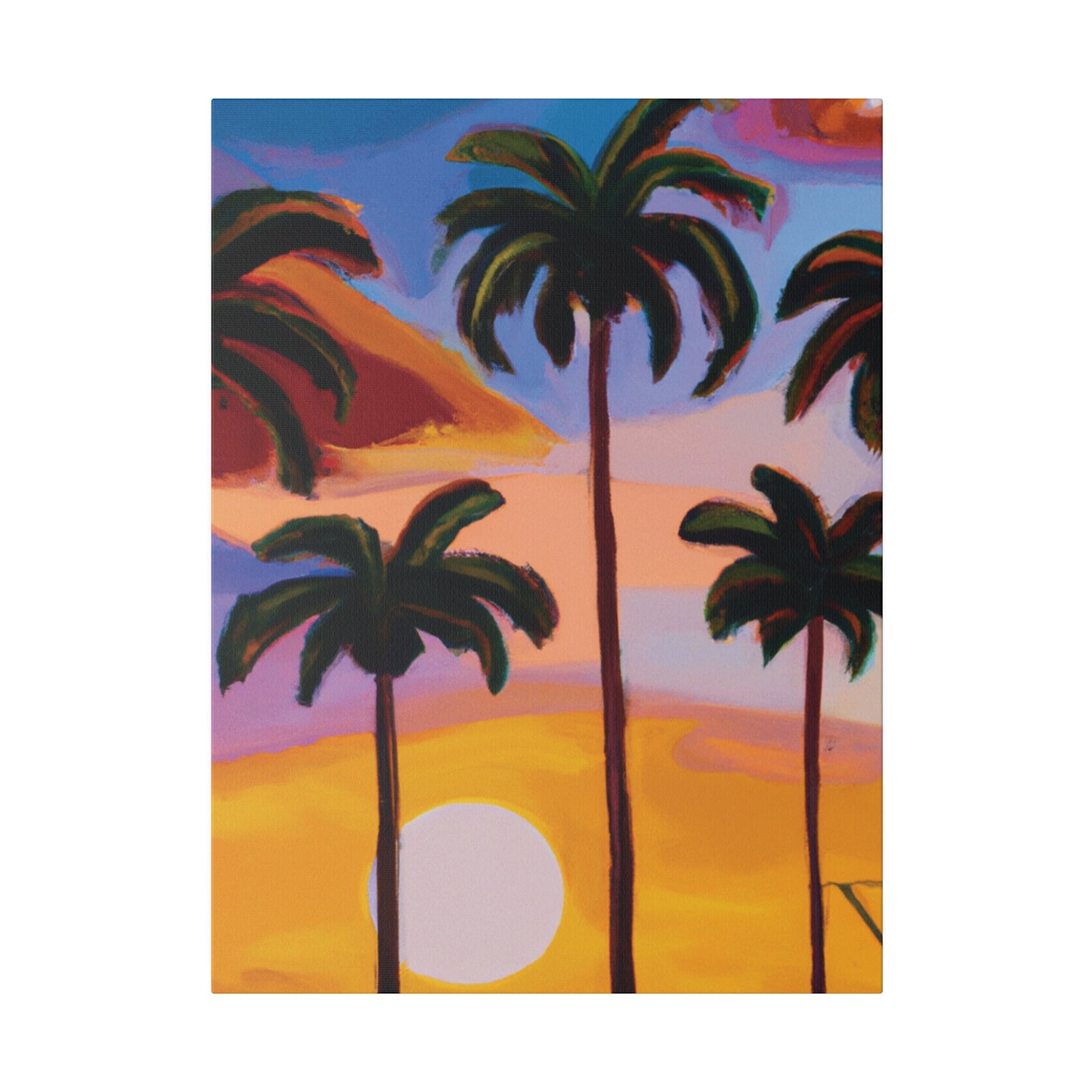 3282K - Miami Beach Sunset Painting Print | Miami | Beach | Sunset | Poster | Home Decor | Wall Art | Canvas