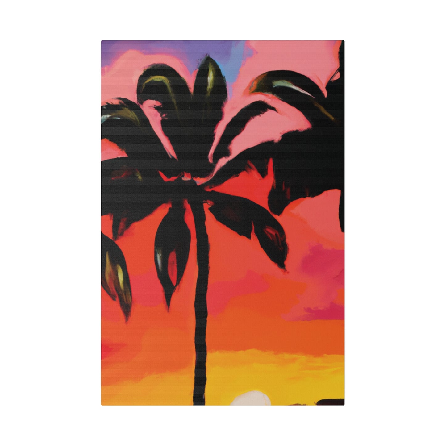 8093Z - Miami Beach Sunset Painting Print | Miami | Beach | Sunset | Poster | Home Decor | Wall Art | Canvas