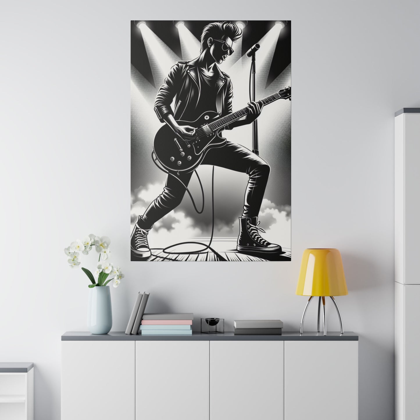 3876M - music art work, rockstar gifts, musician gift ideas, guitar art work, guitar artwork, guitar wall art canvas, playing guitar, decor