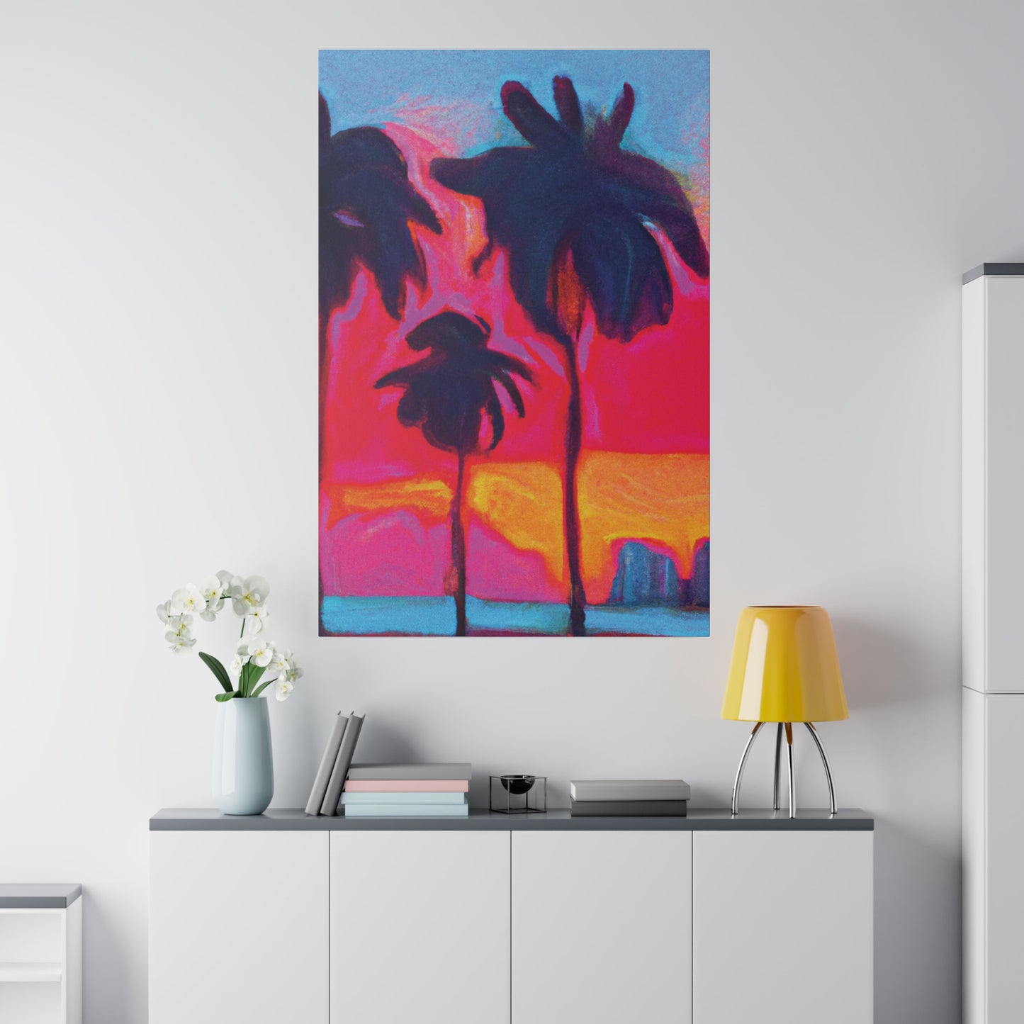 4879H - Miami Beach Sunset Painting Print | Miami | Beach | Sunset | Poster | Home Decor | Wall Art | Canvas