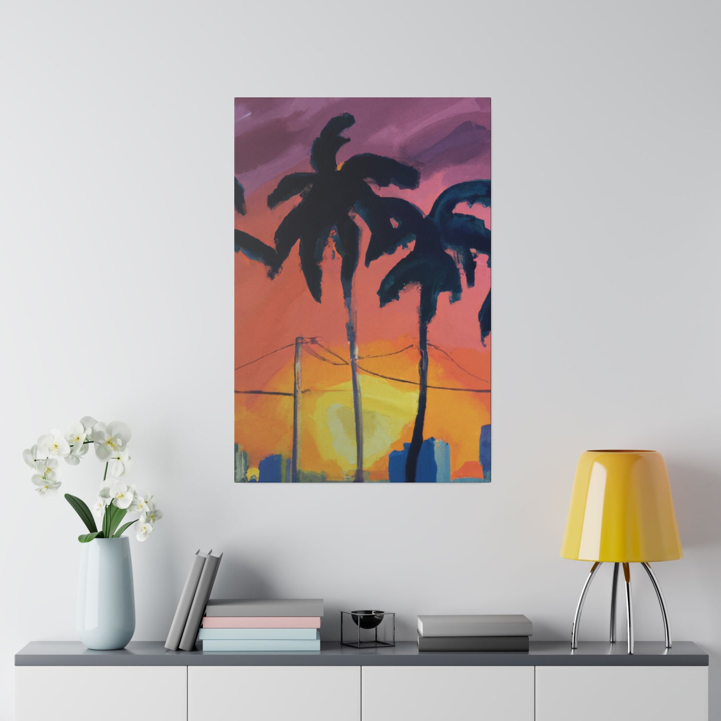 2524F - Miami Beach Sunset Painting Print | Miami | Beach | Sunset | Poster | Home Decor | Wall Art | Canvas