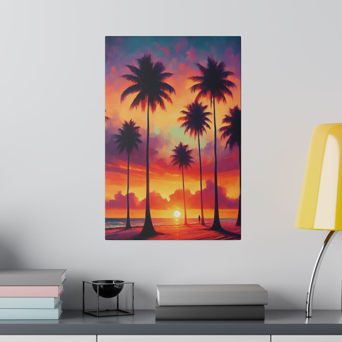 3674J - miami beach art, sunset background, ocean art work, beach art work, sunset designs, miami beach painting, miami beach print