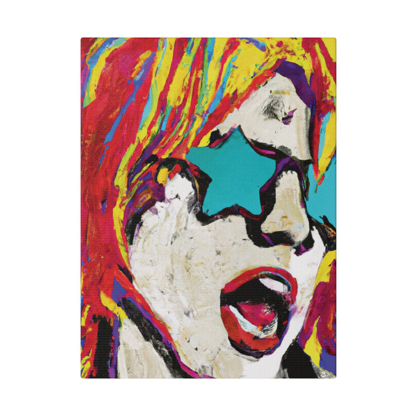 8876G - Rockstar Painting Print | Face | Abstract | Poster | Home Decor | Wall Art | Music Art | Canvas