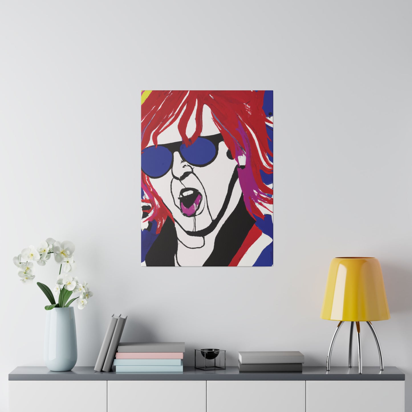 4739V - Rockstar Painting Print | Face | Abstract | Poster | Home Decor | Wall Art | Music Art | Canvas