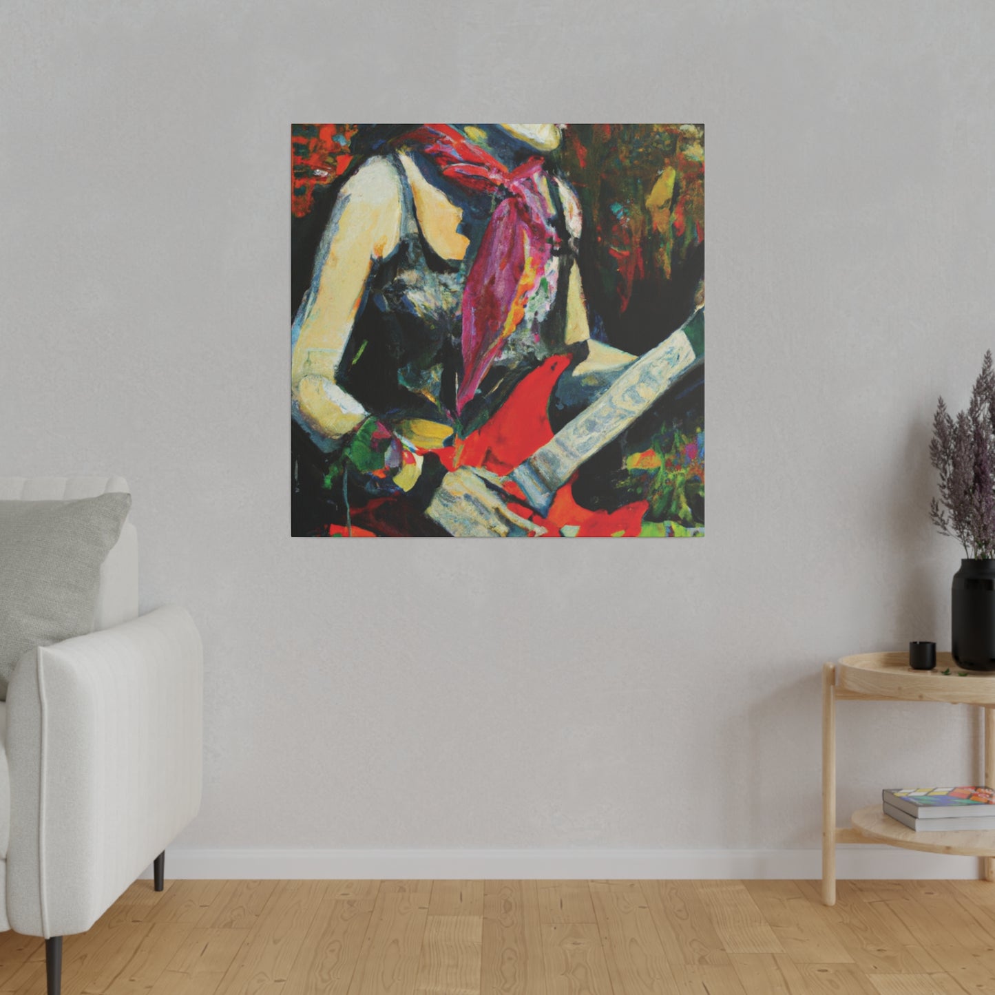 7203Q - Rockstar Oil Painting Style Print | Poster | Home Decor | Wall Art | Music Art | Canvas