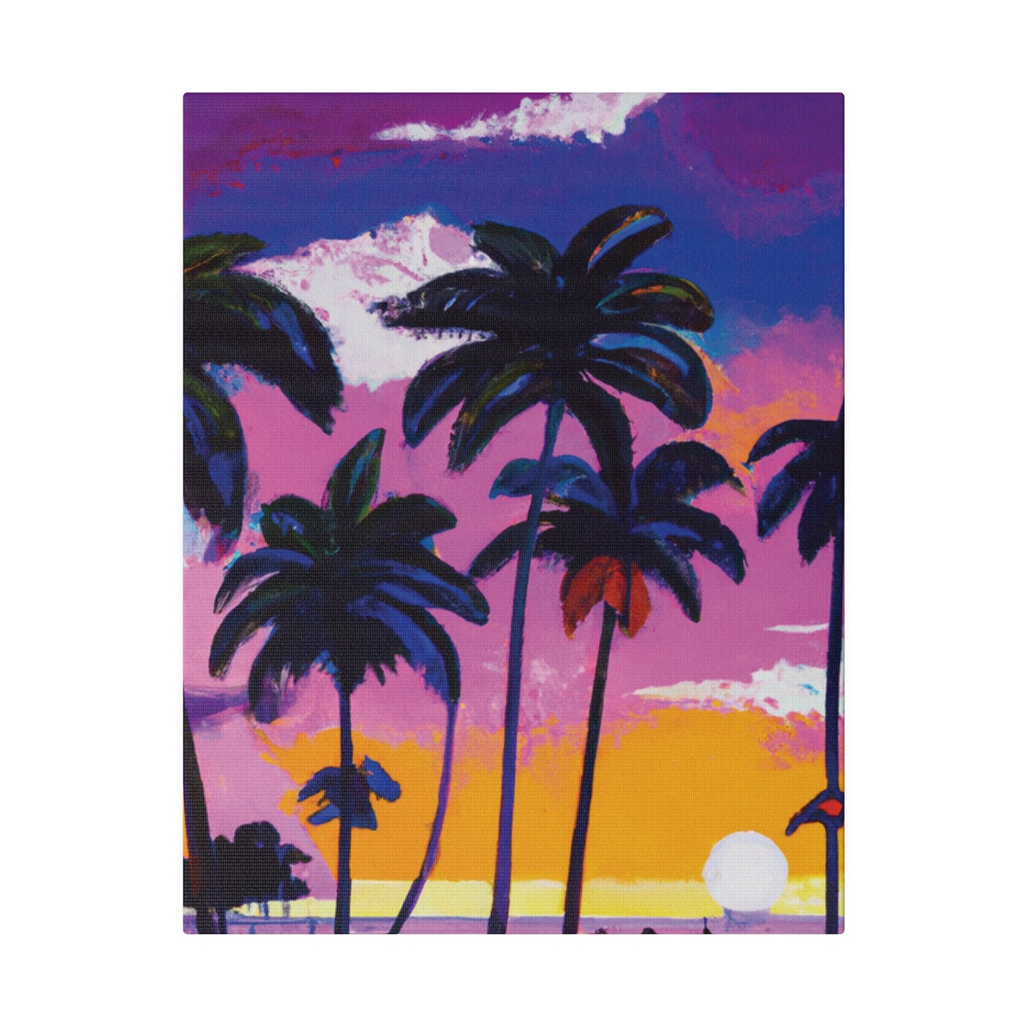 3714A - Miami Beach Sunset Painting Print | Miami | Beach | Sunset | Poster | Home Decor | Wall Art | Canvas