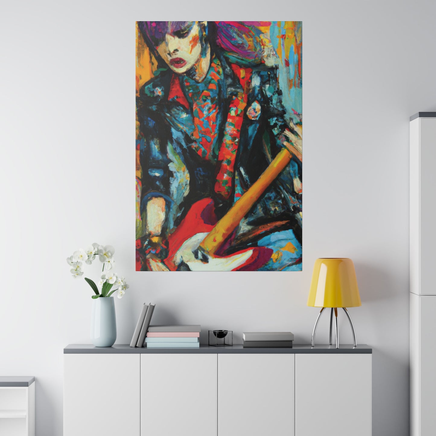 9697B - Rockstar Oil Painting Style Print | Poster | Home Decor | Wall Art | Music Art | Canvas