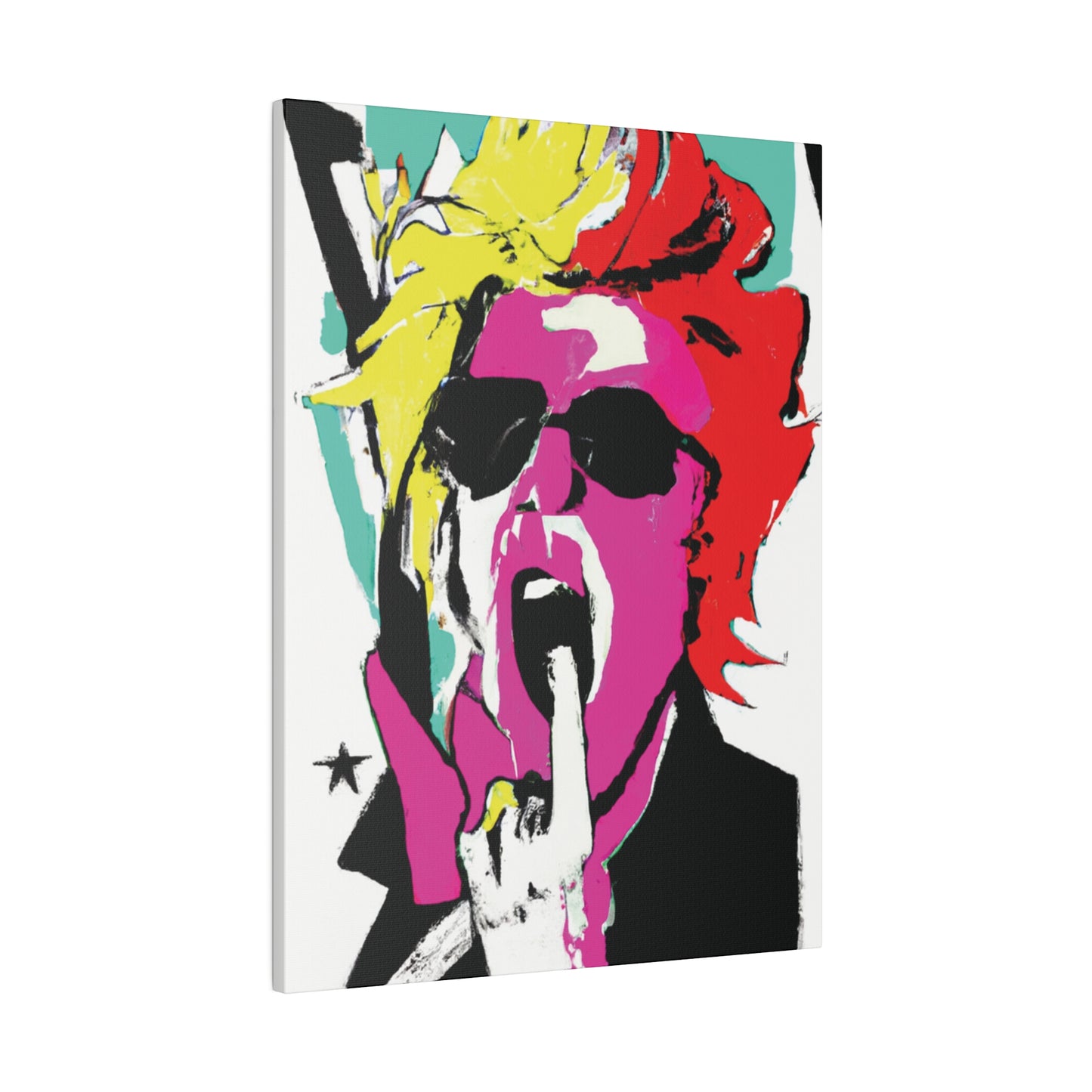 4598A - Rockstar Painting Print | Face | Abstract | Poster | Home Decor | Wall Art | Music Art | Canvas