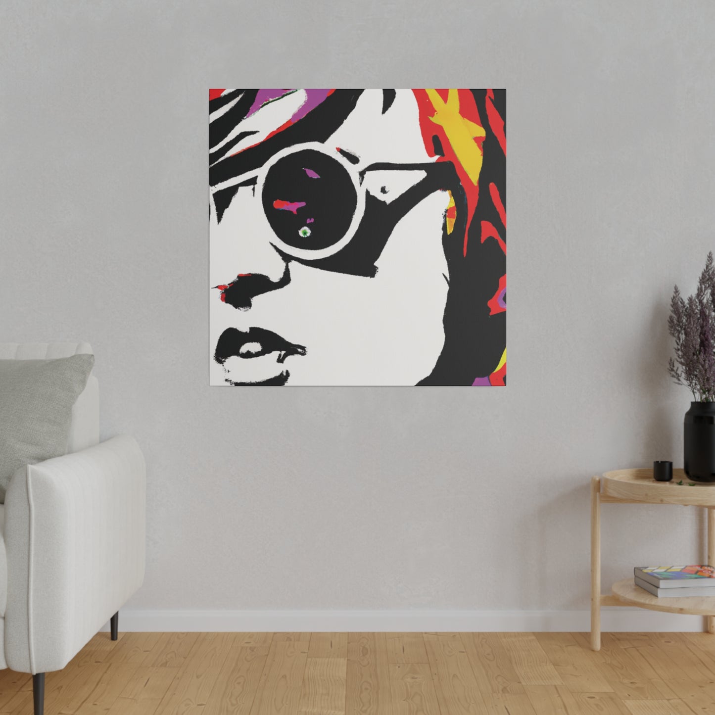 199N - Rockstar Painting Print | Face | Abstract | Poster | Home Decor | Wall Art | Music Art | Canvas