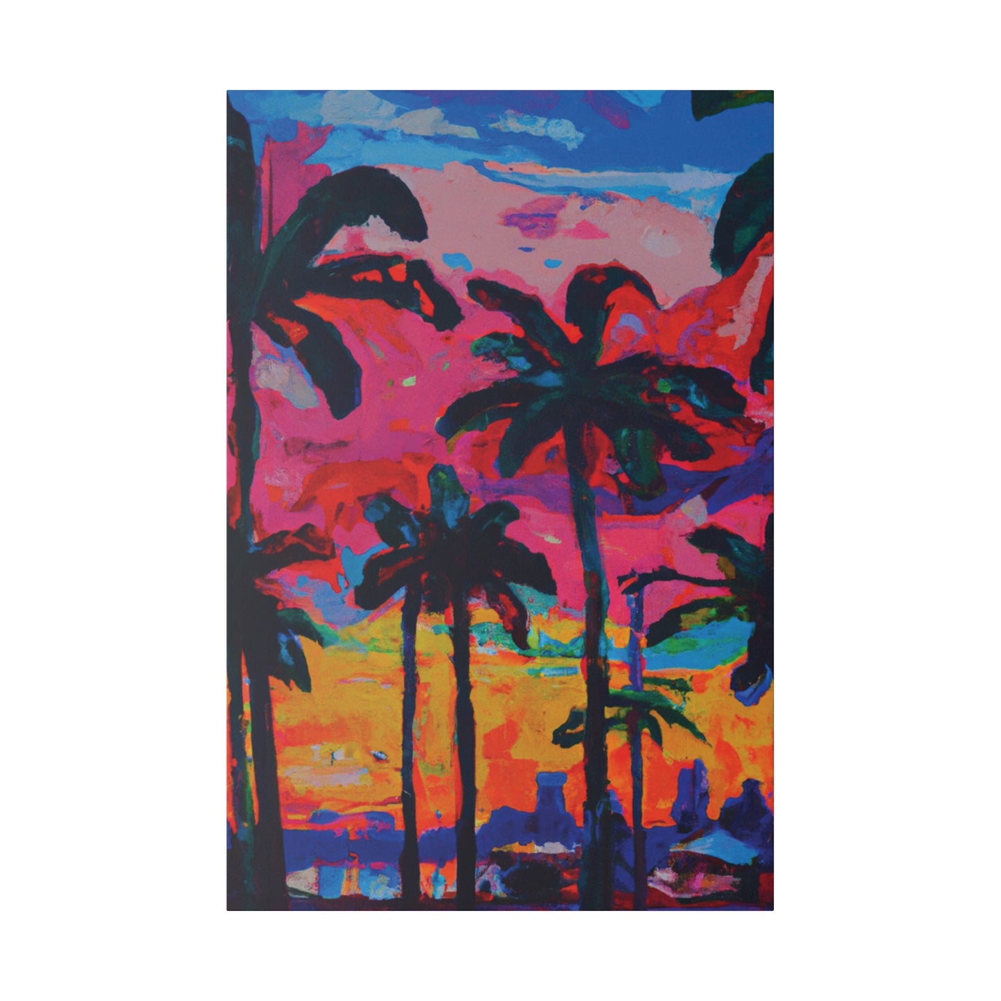 2821A - Miami Beach Sunset Painting Print | Miami | Beach | Sunset | Poster | Home Decor | Wall Art | Canvas