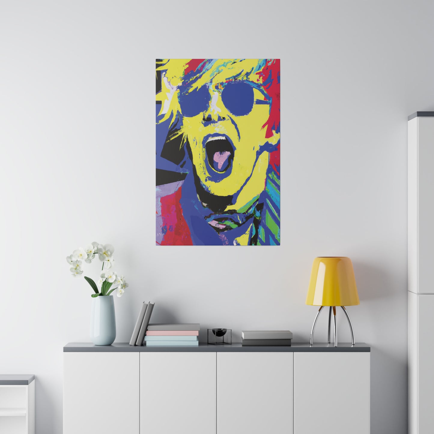 7451T - Rockstar Painting Print | Face | Abstract | Poster | Home Decor | Wall Art | Music Art | Canvas