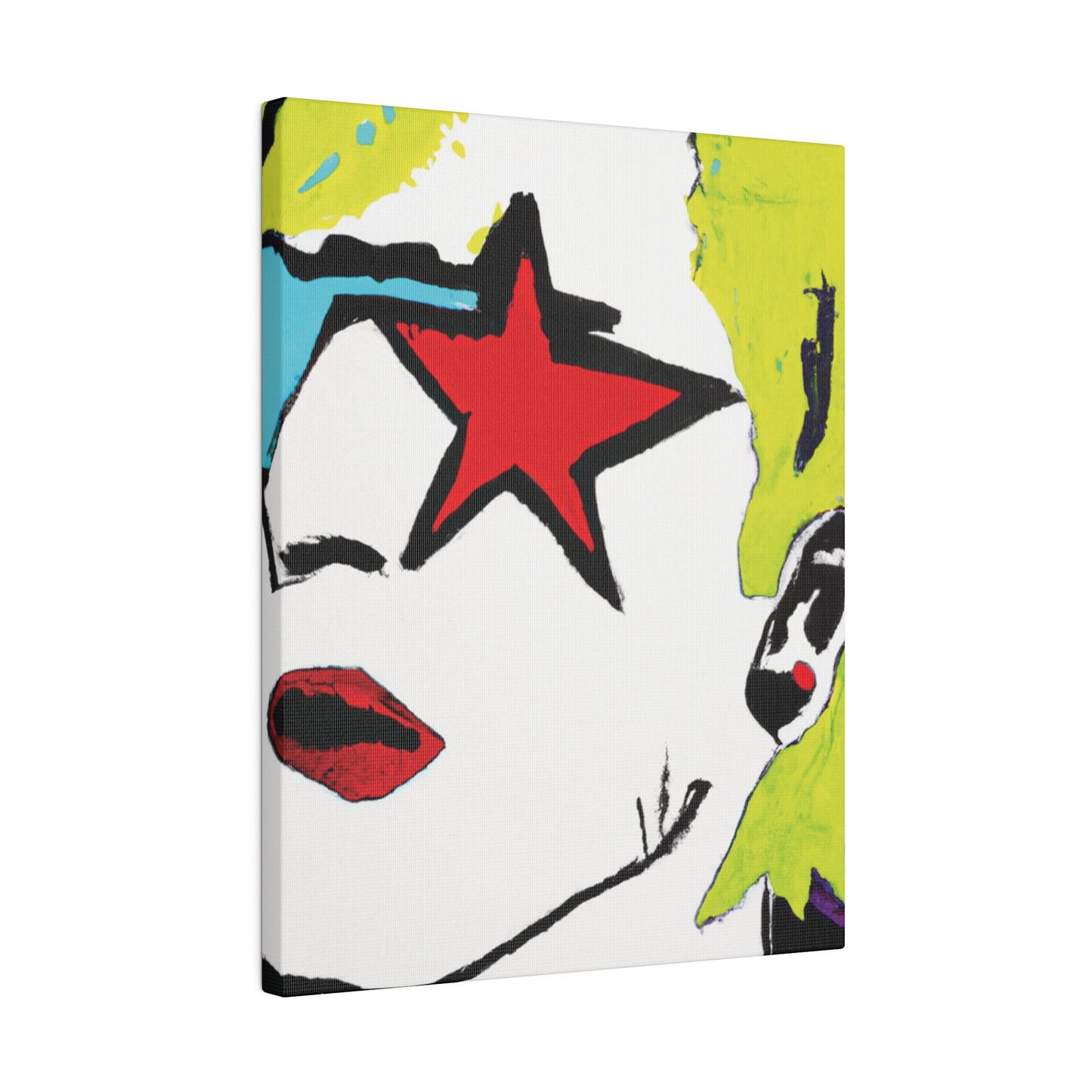 6352S - Rockstar Painting Print | Face | Abstract | Poster | Home Decor | Wall Art | Music Art | Canvas