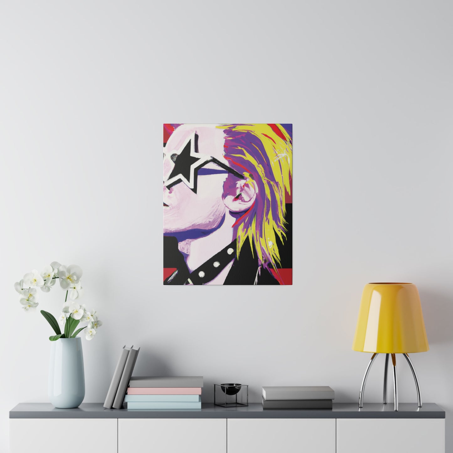 7547K - Rockstar Painting Print | Face | Abstract | Poster | Home Decor | Wall Art | Music Art | Canvas