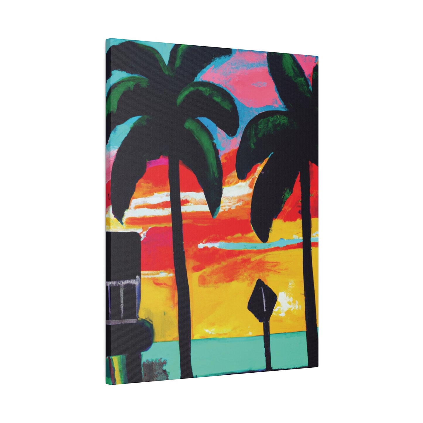 9346Y - Miami Beach Sunset Painting Print | Miami | Beach | Sunset | Poster | Home Decor | Wall Art | Canvas