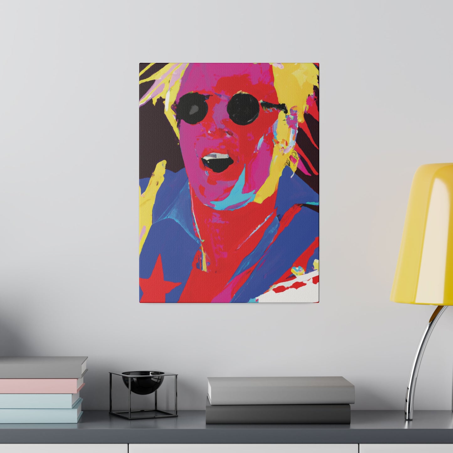 1327M - Rockstar Painting Print | Face | Abstract | Poster | Home Decor | Wall Art | Music Art | Canvas