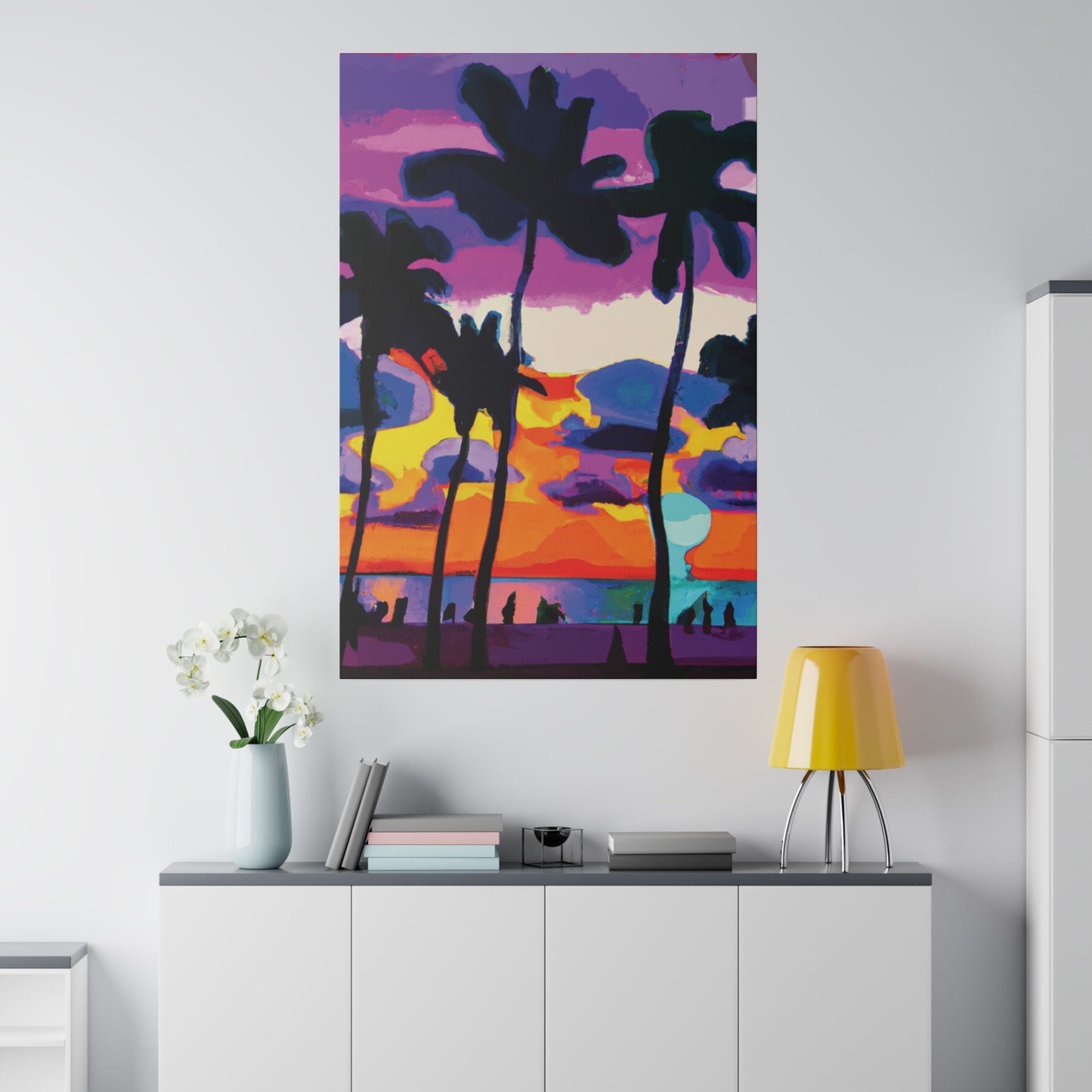 7455H - Miami Beach Sunset Painting Print | Miami | Beach | Sunset | Poster | Home Decor | Wall Art | Canvas