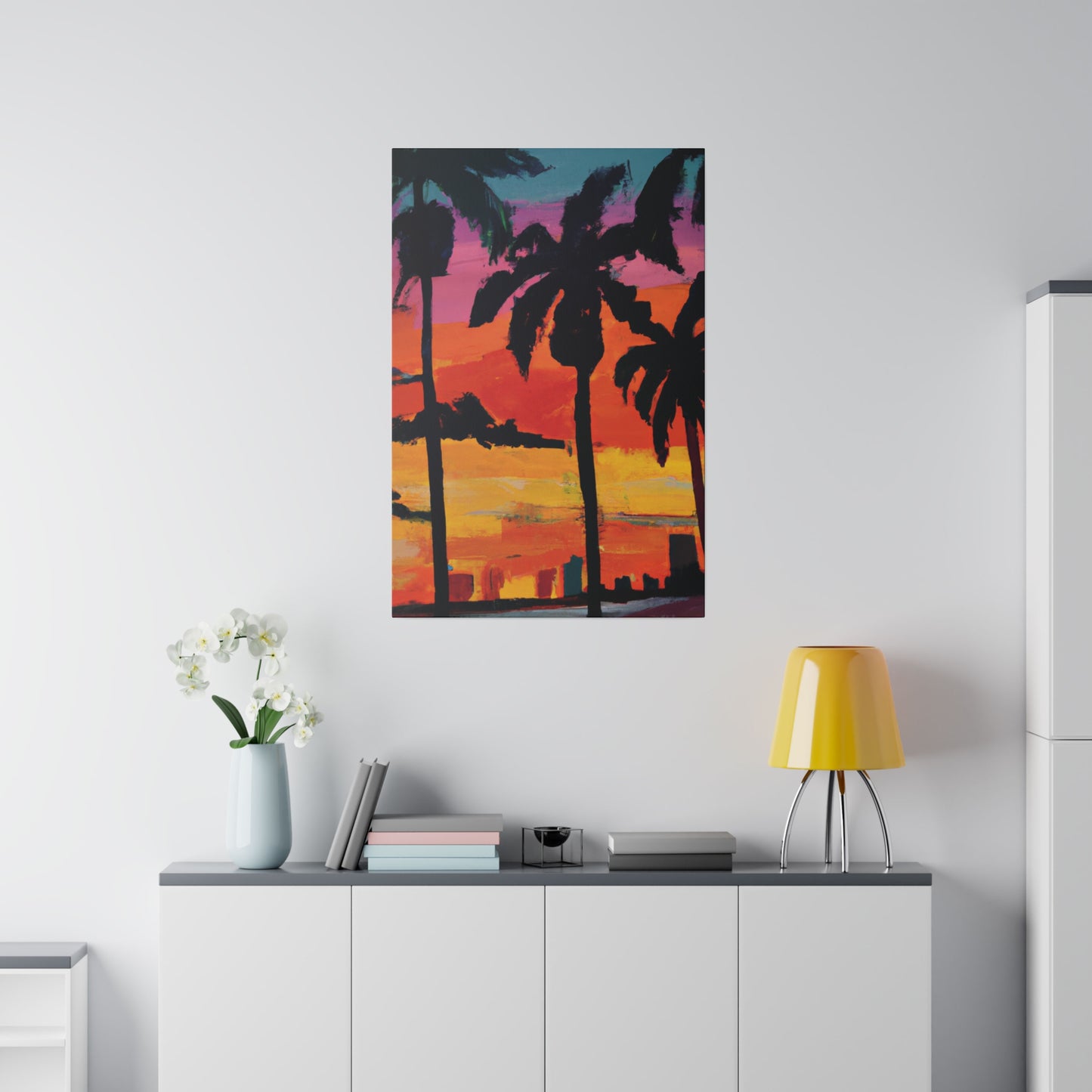 7389S - Miami Beach Sunset Painting Print | Miami | Beach | Sunset | Poster | Home Decor | Wall Art | Canvas