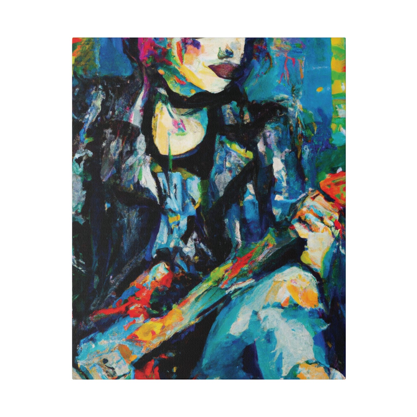 9733T - Rockstar Oil Painting Style Print | Poster | Home Decor | Wall Art | Music Art | Canvas